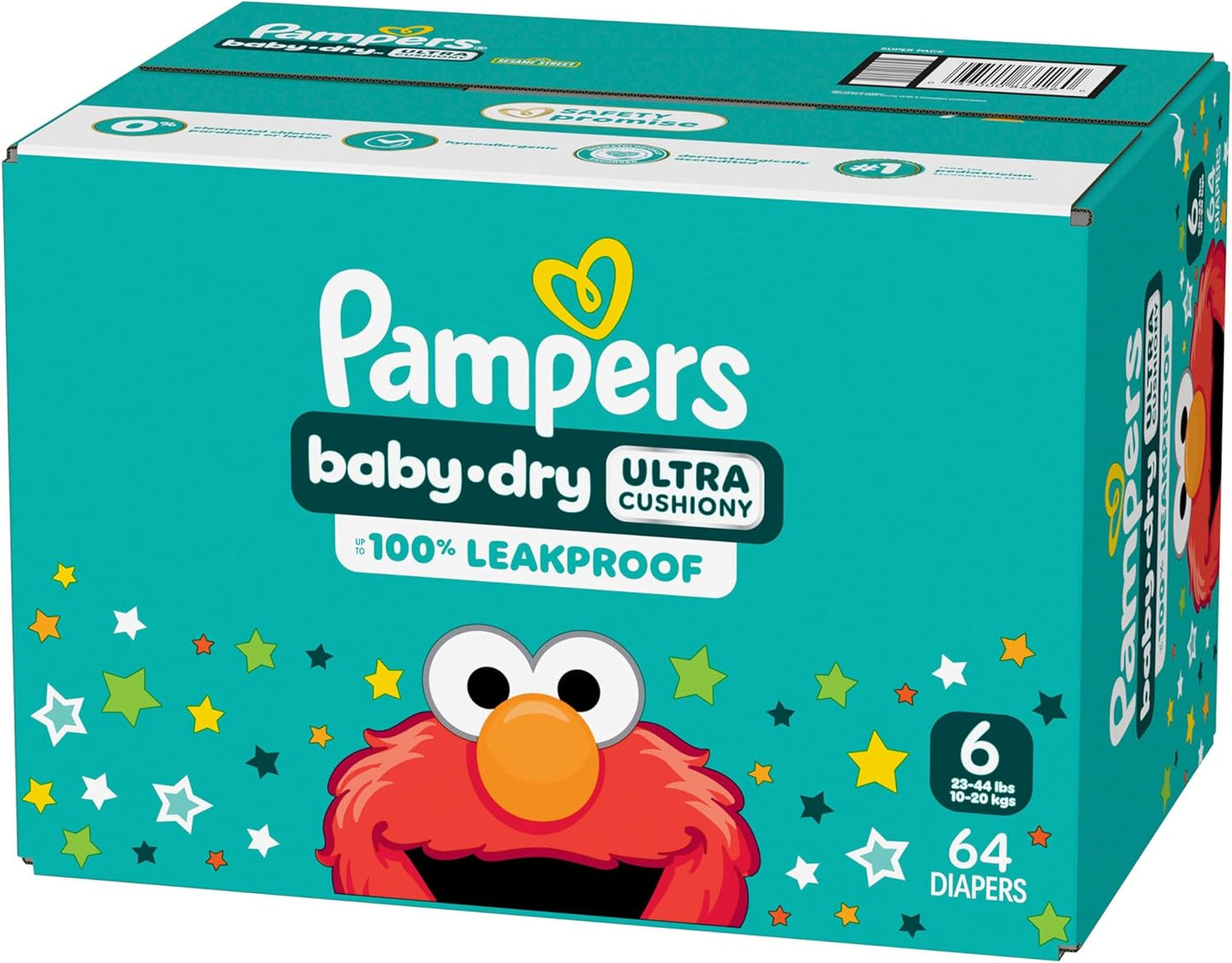Pampers Diapers - Baby Dry - Size 6, 64 Count, Absorbent Disposable Infant Diaper (Packaging May Vary)