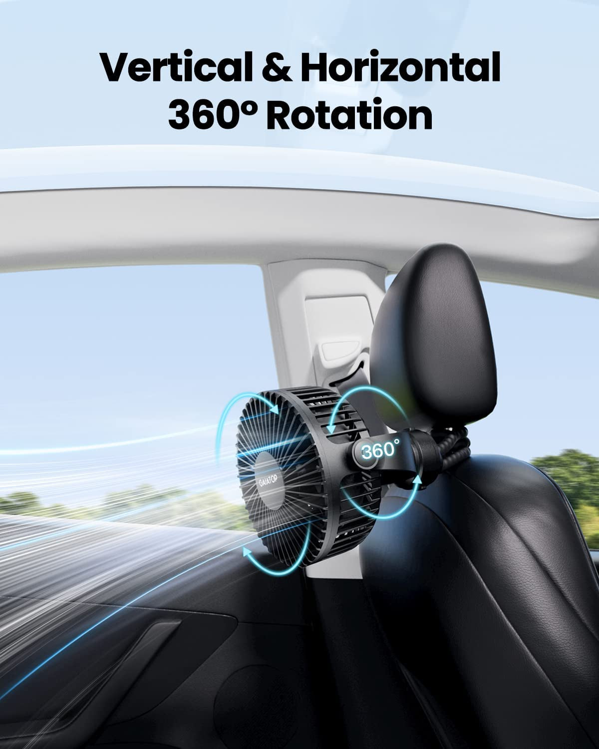 Gaiatop Mini Portable Stroller Fan, Battery Operated Small Clip On, Detachable 3 Speed Rechargeable, 360° Rotate Flexible Tripod Better Cooling for Car Seat Crib Treadmill Travel Green