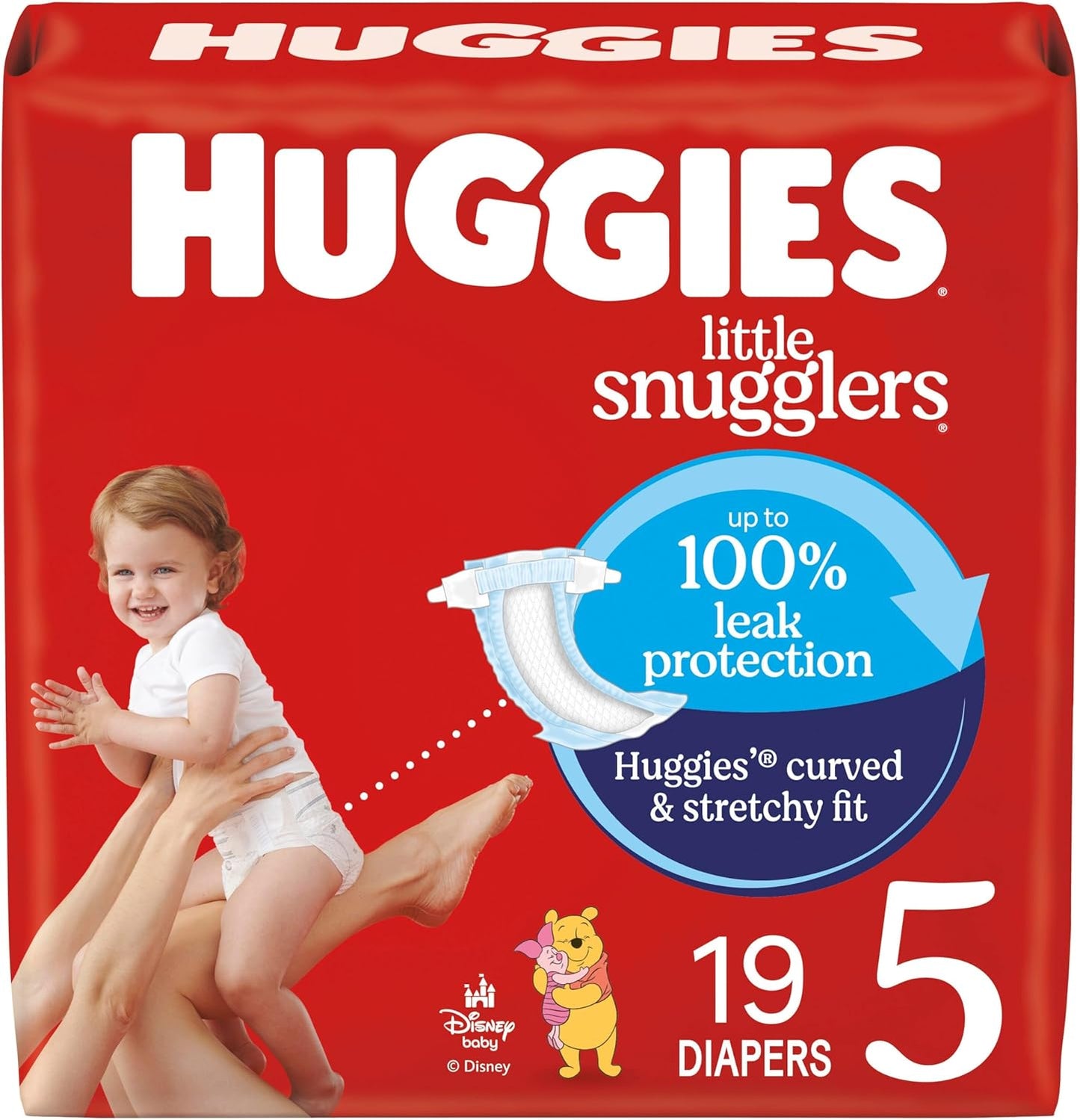 Huggies Size 5 Diapers, Little Snugglers Baby Diapers, Size 5 (27+ Lbs), 19 Count, Packaging May Vary