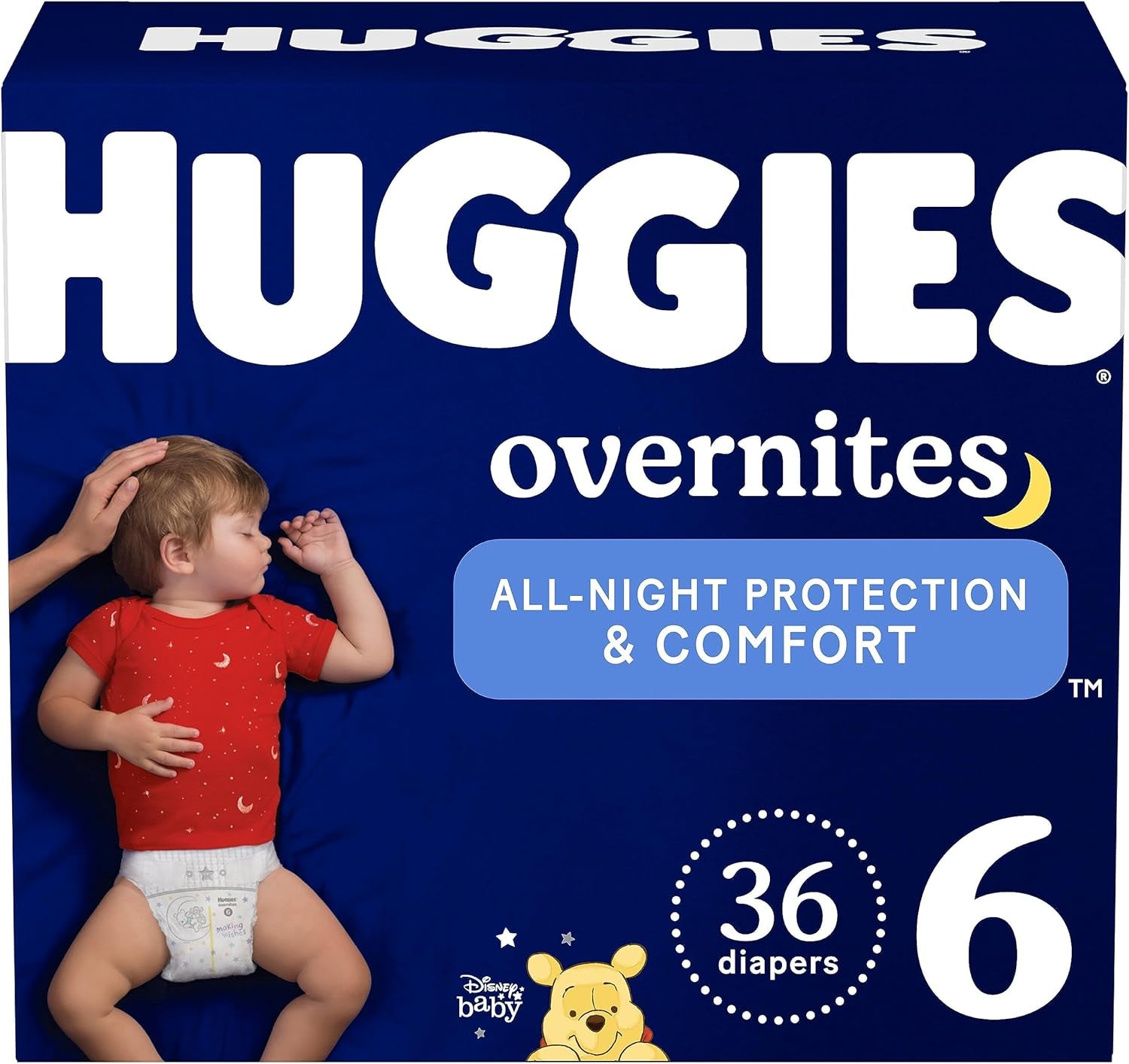Huggies Overnites Size 6 Overnight Diapers (35+ Lbs), 36 Ct