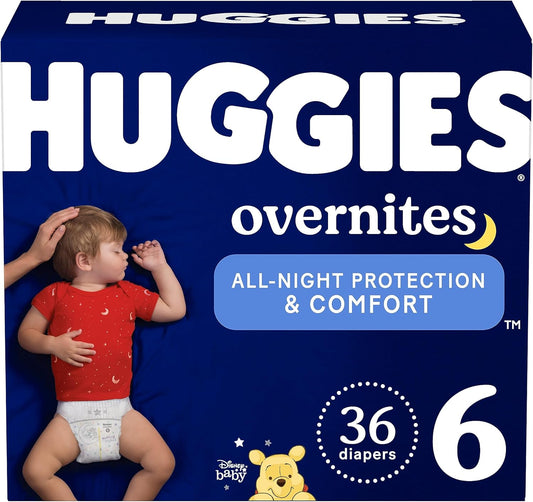 Huggies Overnites Size 6 Overnight Diapers (35+ Lbs), 36 Ct