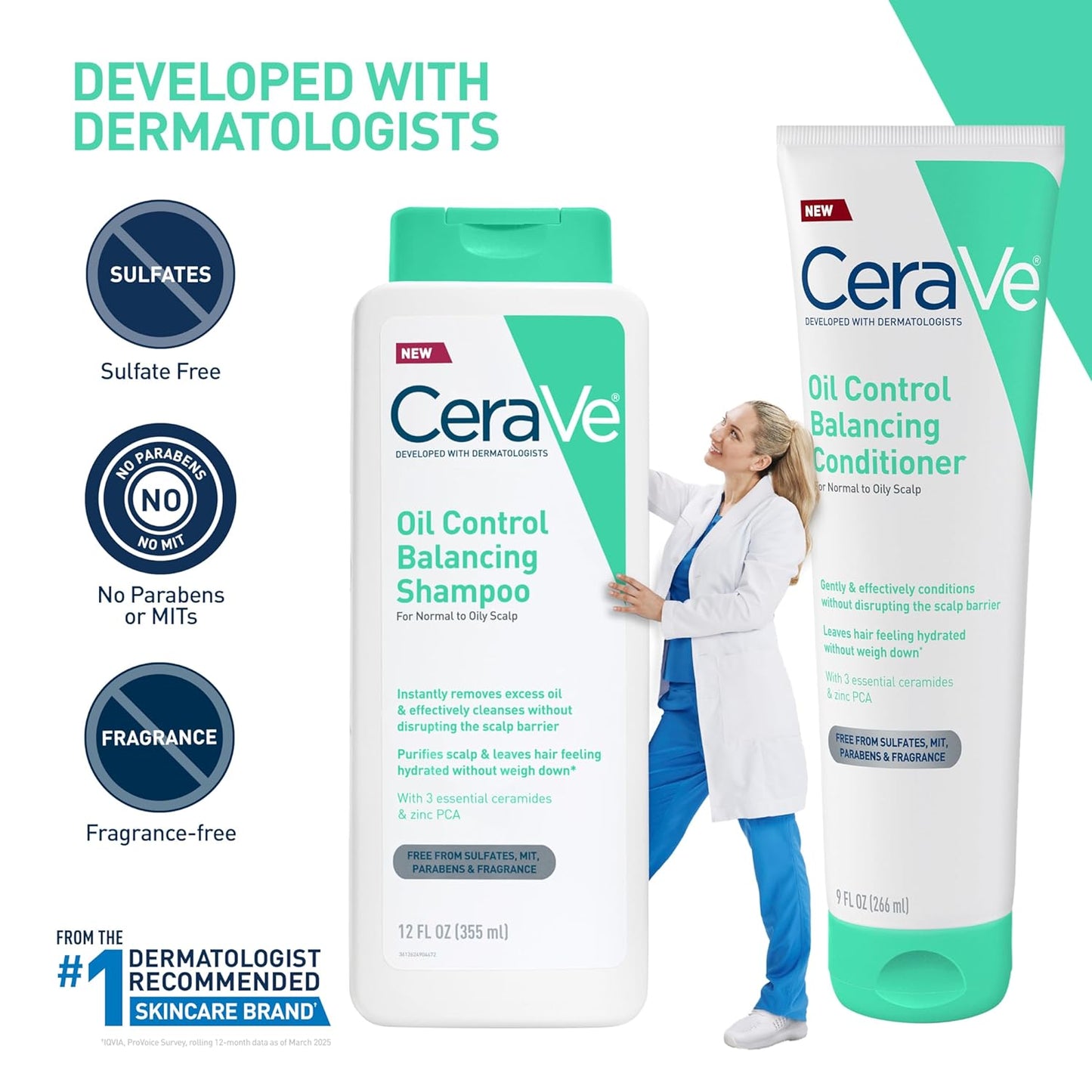 CeraVe Oil Control Balancing Conditioner Hair Hydration Weightless 9 fl oz