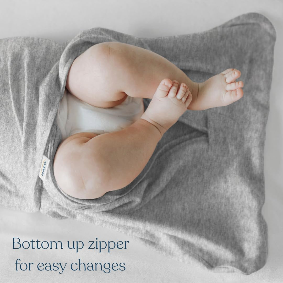 HALO 100% Cotton Sleepsack Swaddle, 3-Way Adjustable Wearable Blanket, TOG 1.5, Space, Small, 3-6 Months