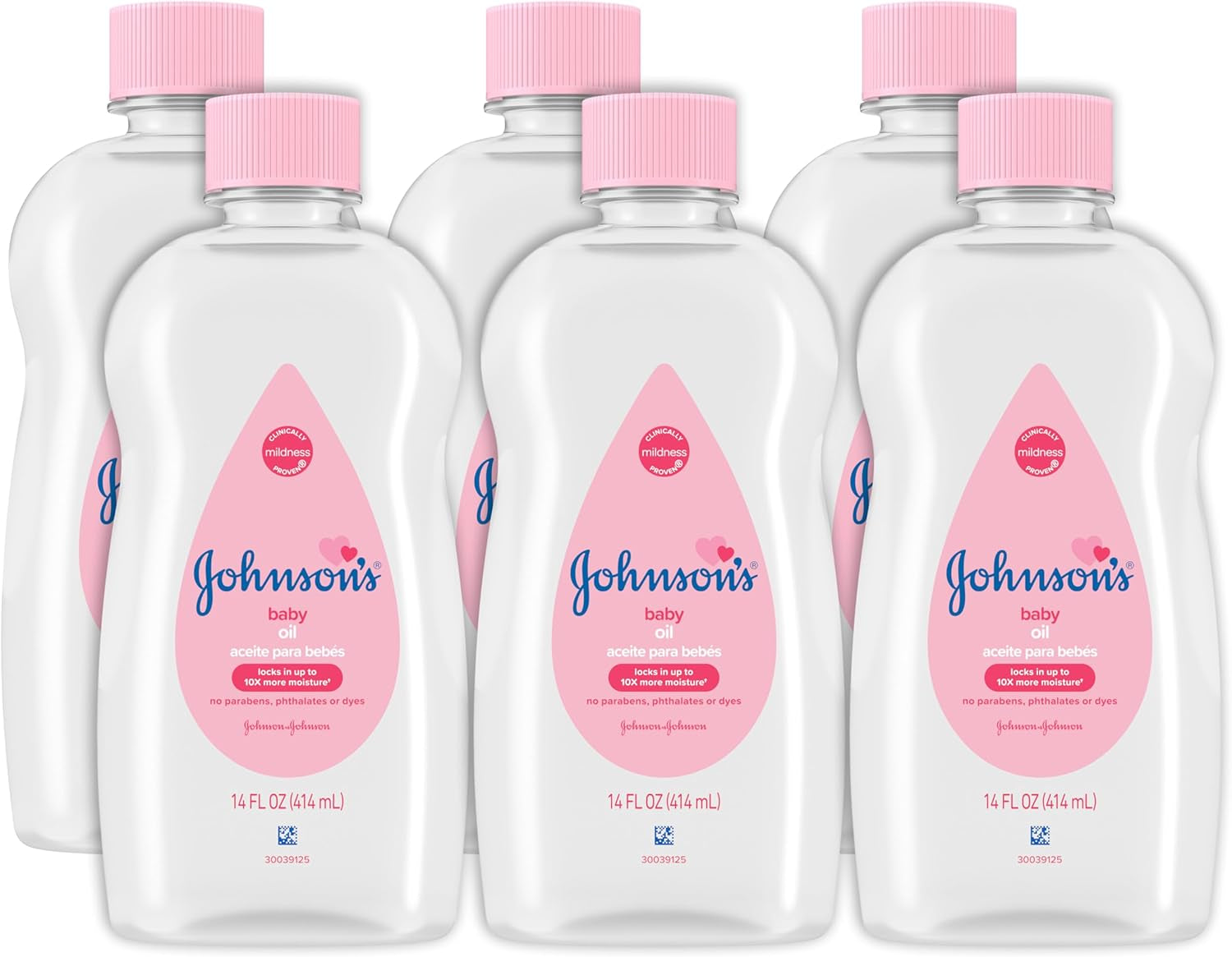 Johnson'S Baby Oil, Pure Mineral Oil to Help Prevent Moisture Loss for Baby, Kids & Adults, Gentle & Soothing Baby Massage Oil for Dry Skin Relief, Original Scent, 14 Fl. Oz(Pack of 6)