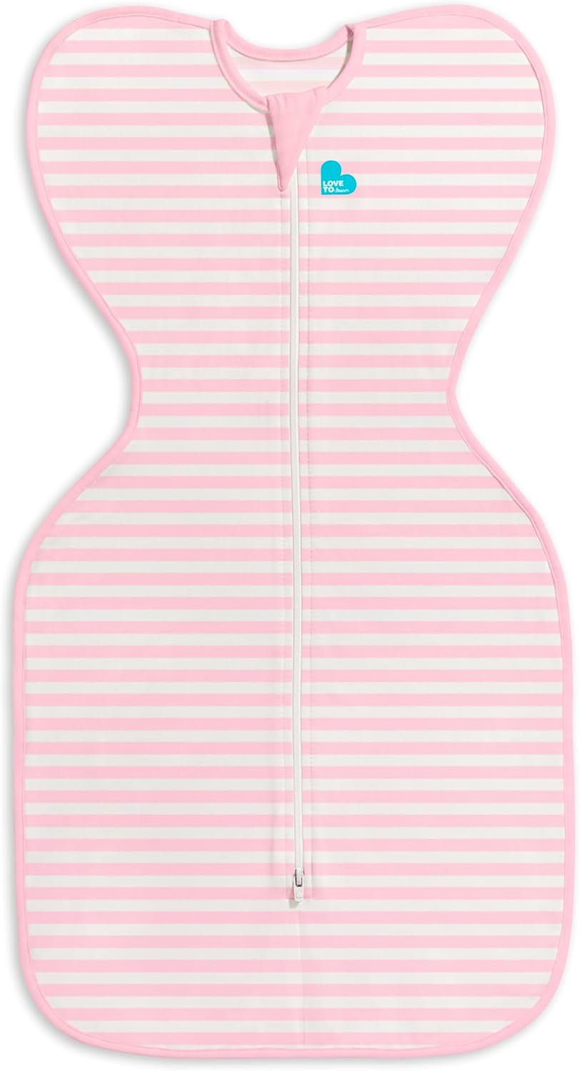 Love to Dream Swaddle UP, Stripe Pink, Newborn, 5-8.5 Lbs., Dramatically Better Sleep, Allow Baby to Sleep in Their Preferred Arms up Position for Self-Soothing, Snug Fit Calms Startle Reflex