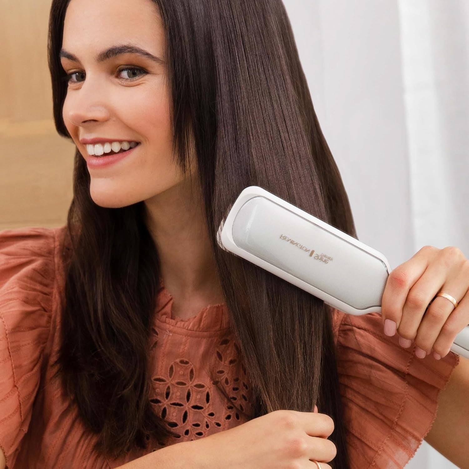 Shine Therapy 2 Inch Hair Straightener, Flat Iron Infused with Argan Oil & Keratin, Professional Ceramic Flat Iron for Less Frizz, Shiny & Smooth Hot Styling Tools