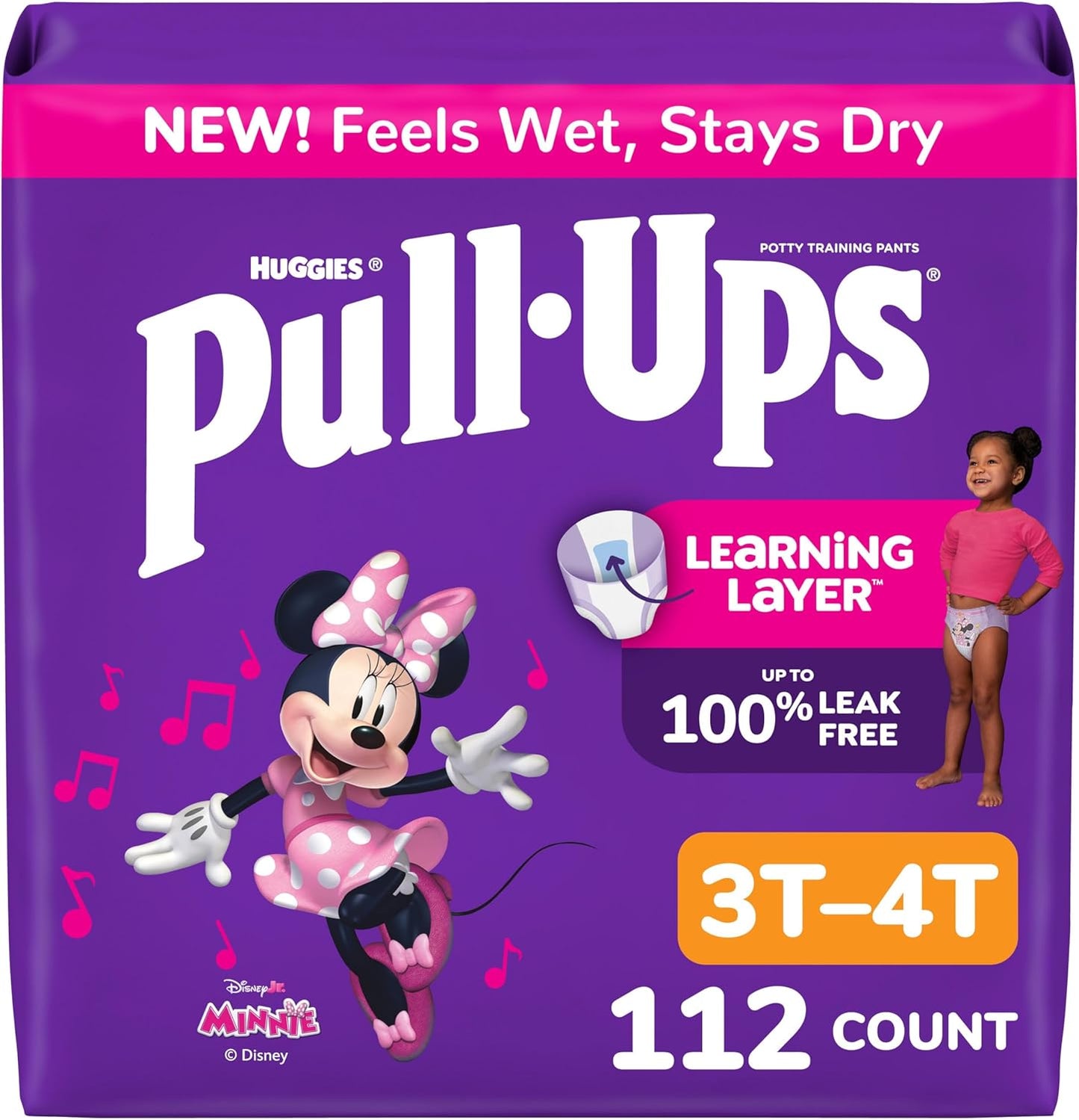 Pull-Ups Girls' Potty Training Pants, Size 3T-4T Training Underwear (32-40 Lbs), 92 Count