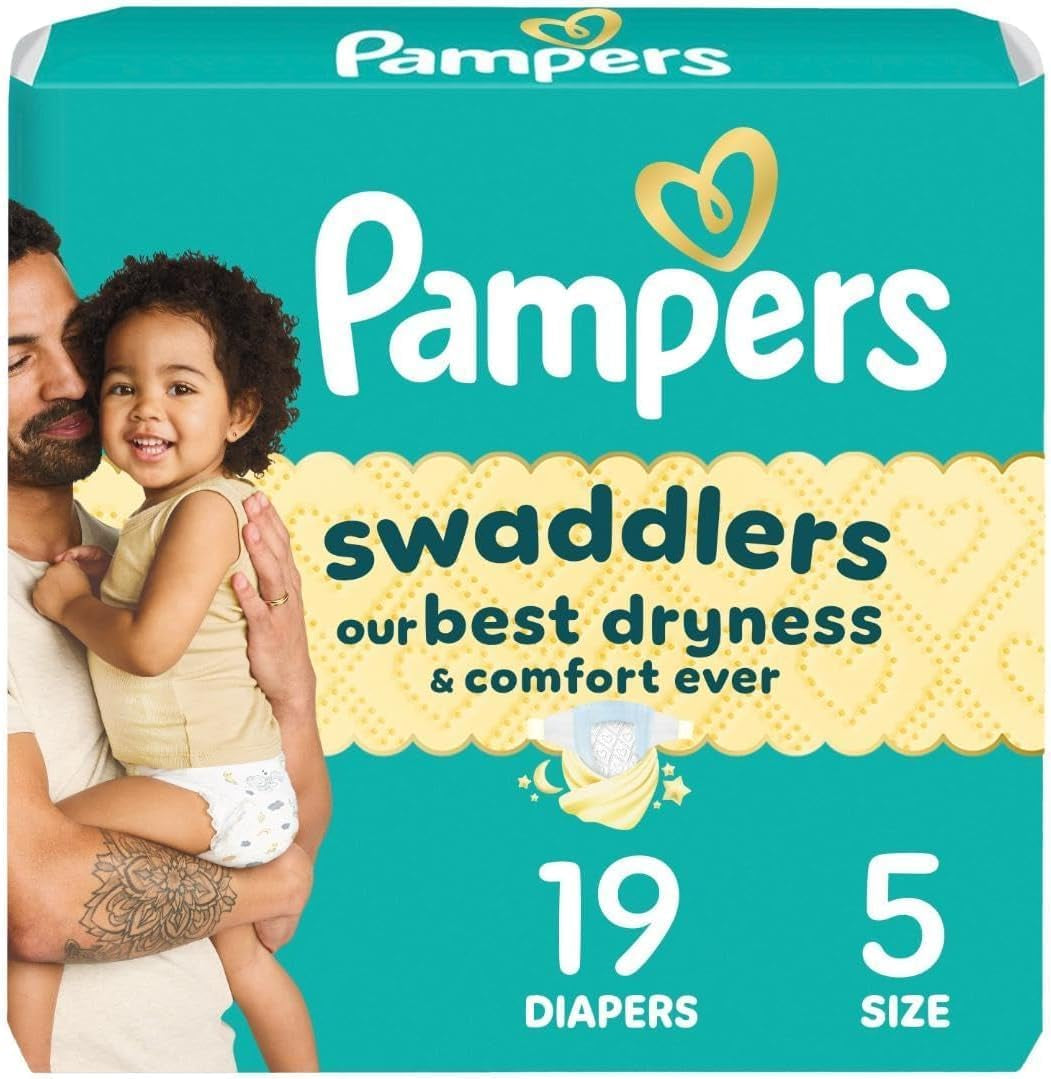 Pampers Baby Diapers - Swaddlers - Size 5, 19 Count, Ultra Absorbent Disposable Infant Diaper