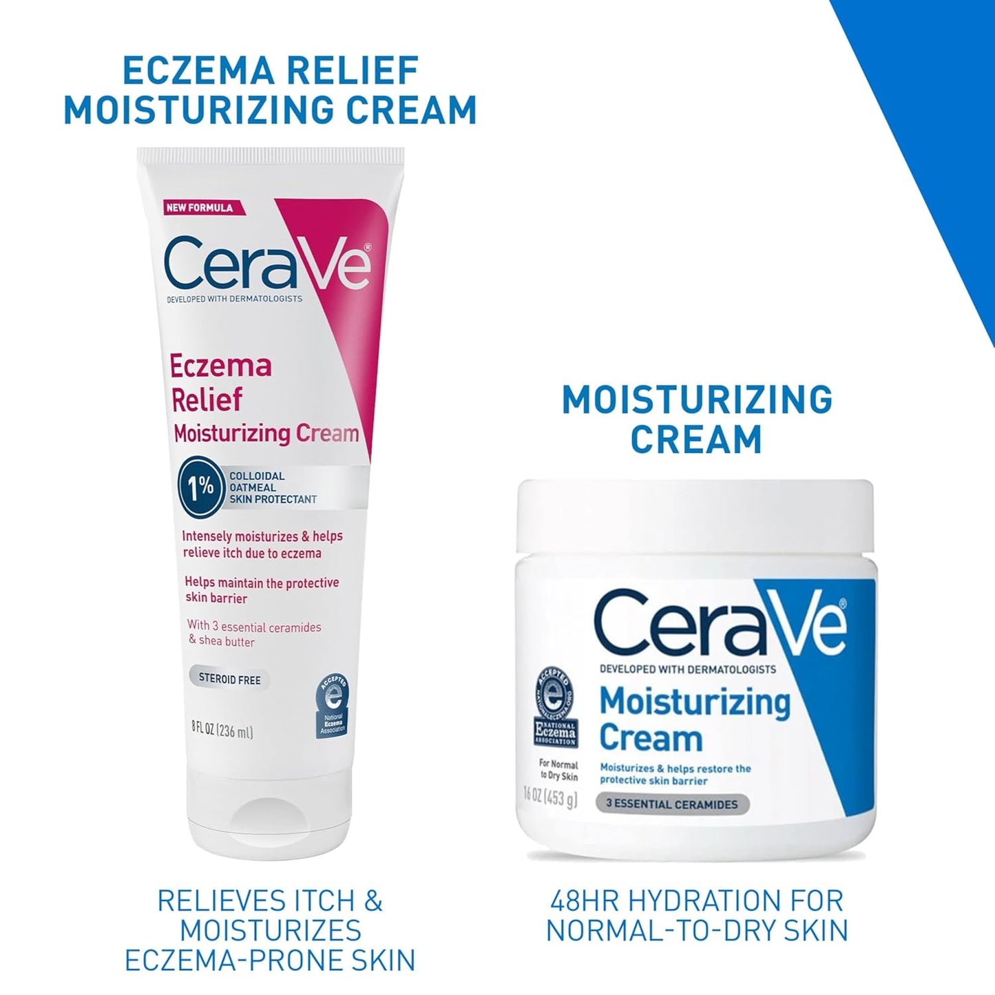 CeraVe Eczema Relief Moisturizing Cream Colloidal Oatmeal Steroid Free 8 oz