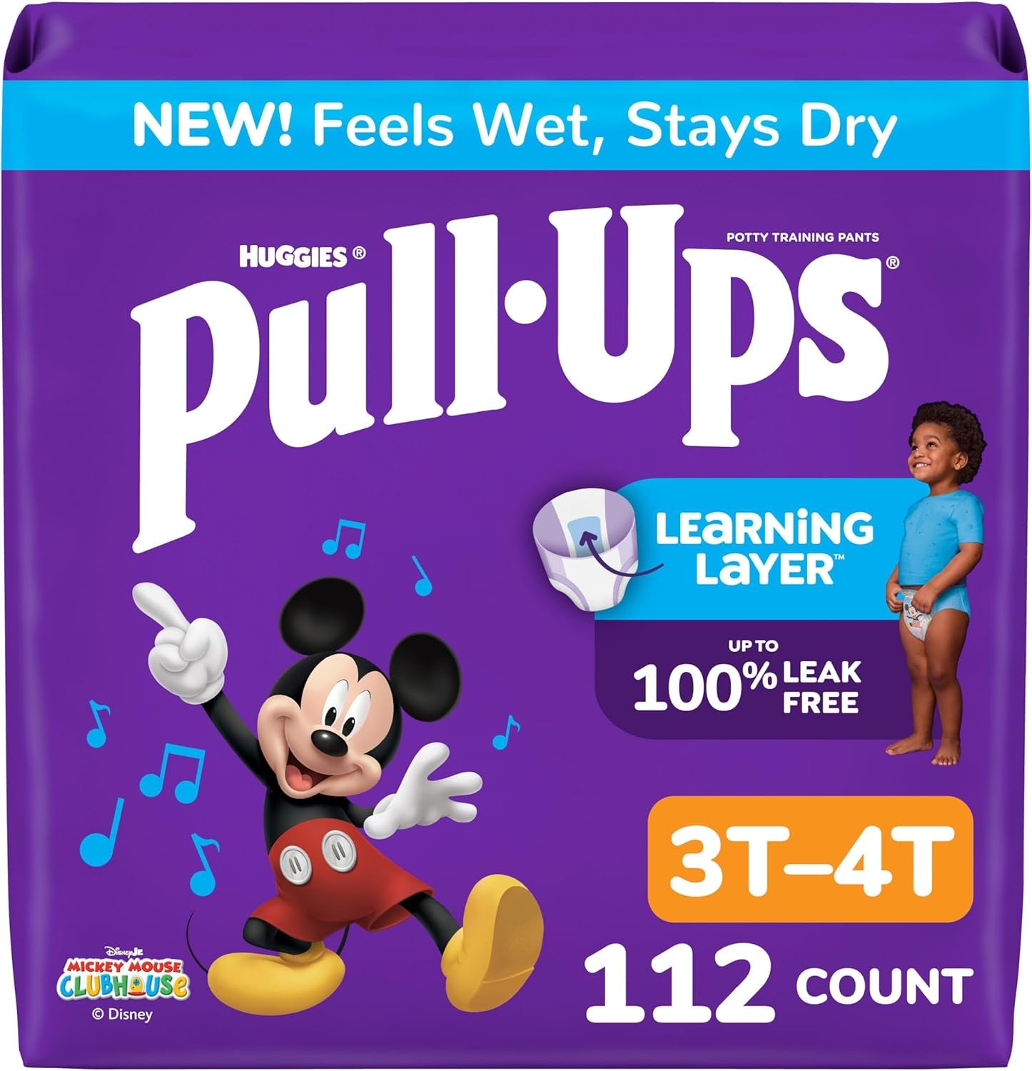 Pull-Ups Boys' Potty Training Pants, Size 4T-5T Training Underwear (38-50 Lbs), 56 Count
