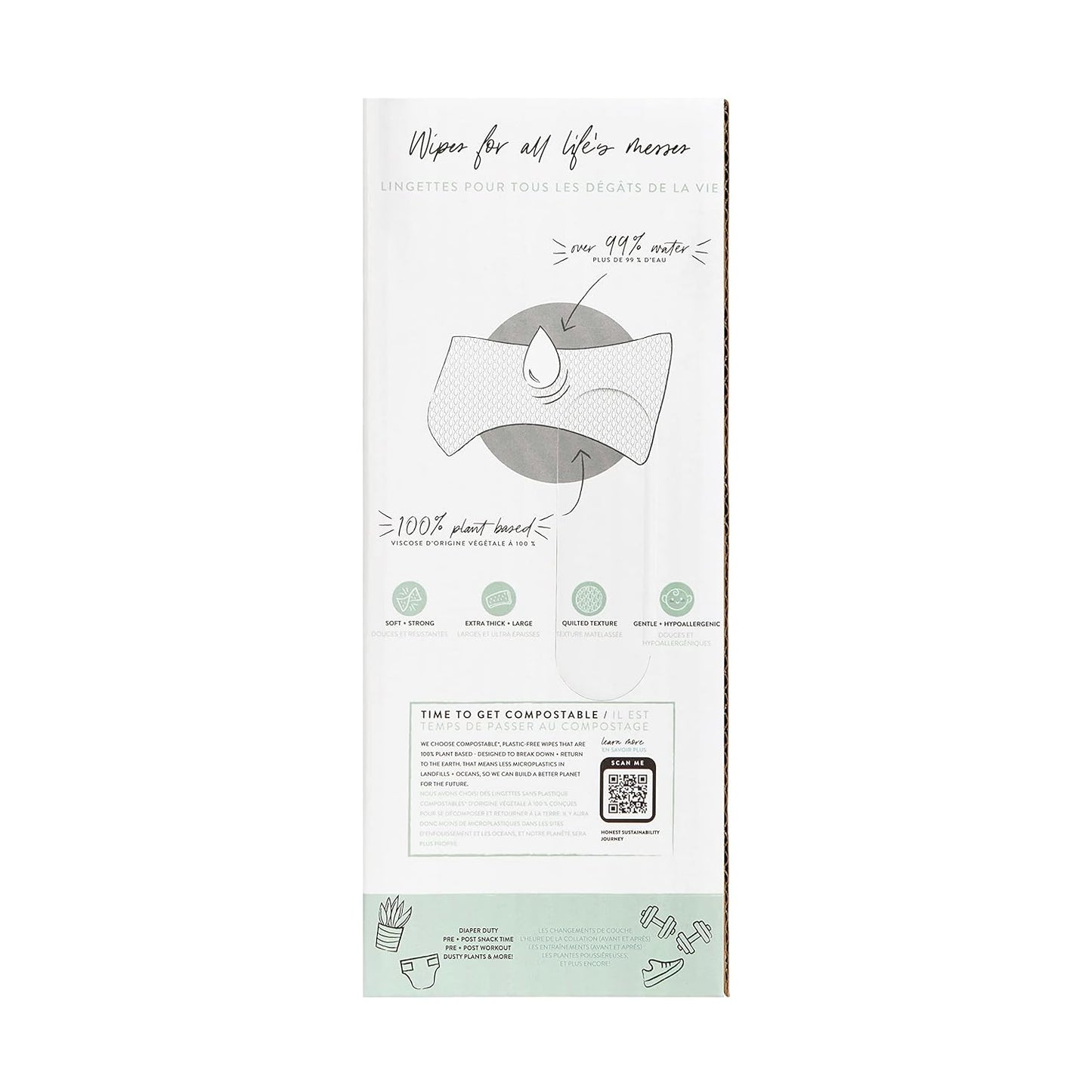 The Honest Company Hypoallergenic Multi-Use Baby Wipes for Sensitive Skin, Geo Mood, 288 Count (Pack of 3)
