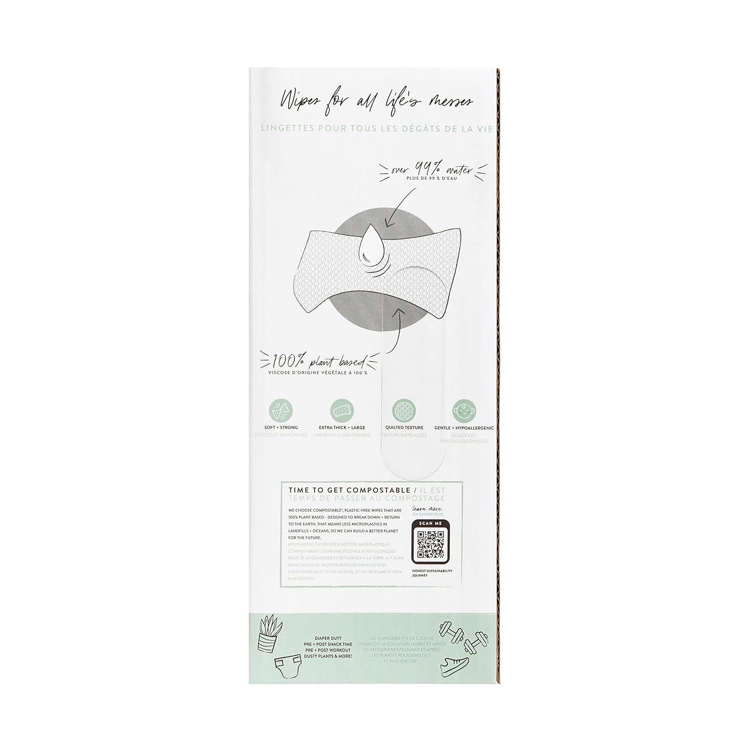 The Honest Company Hypoallergenic Multi-Use Baby Wipes for Sensitive Skin, Geo Mood, 288 Count (Pack of 3)
