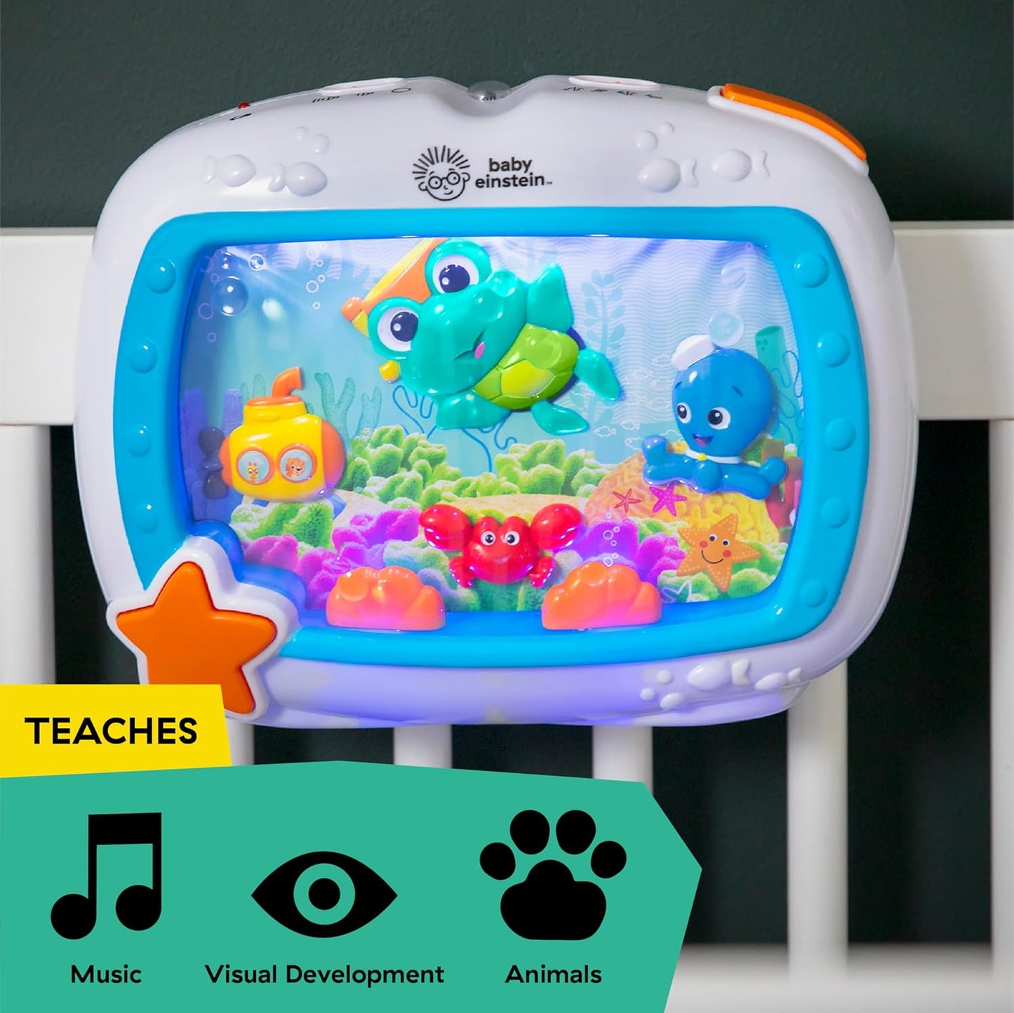 Baby Einstein Sea Dreams Soother Musical Crib Toy and Sound Machine, Pink, Newborn and Up