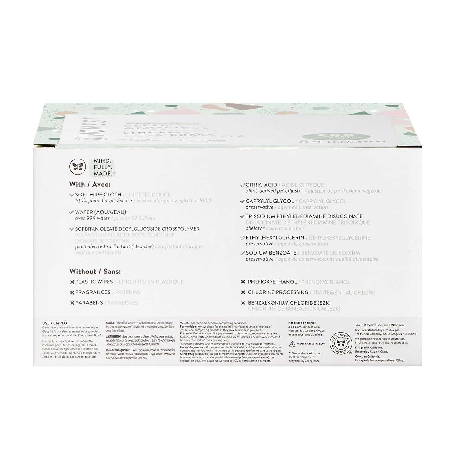 The Honest Company Hypoallergenic Multi-Use Baby Wipes for Sensitive Skin, Geo Mood, 288 Count (Pack of 3)