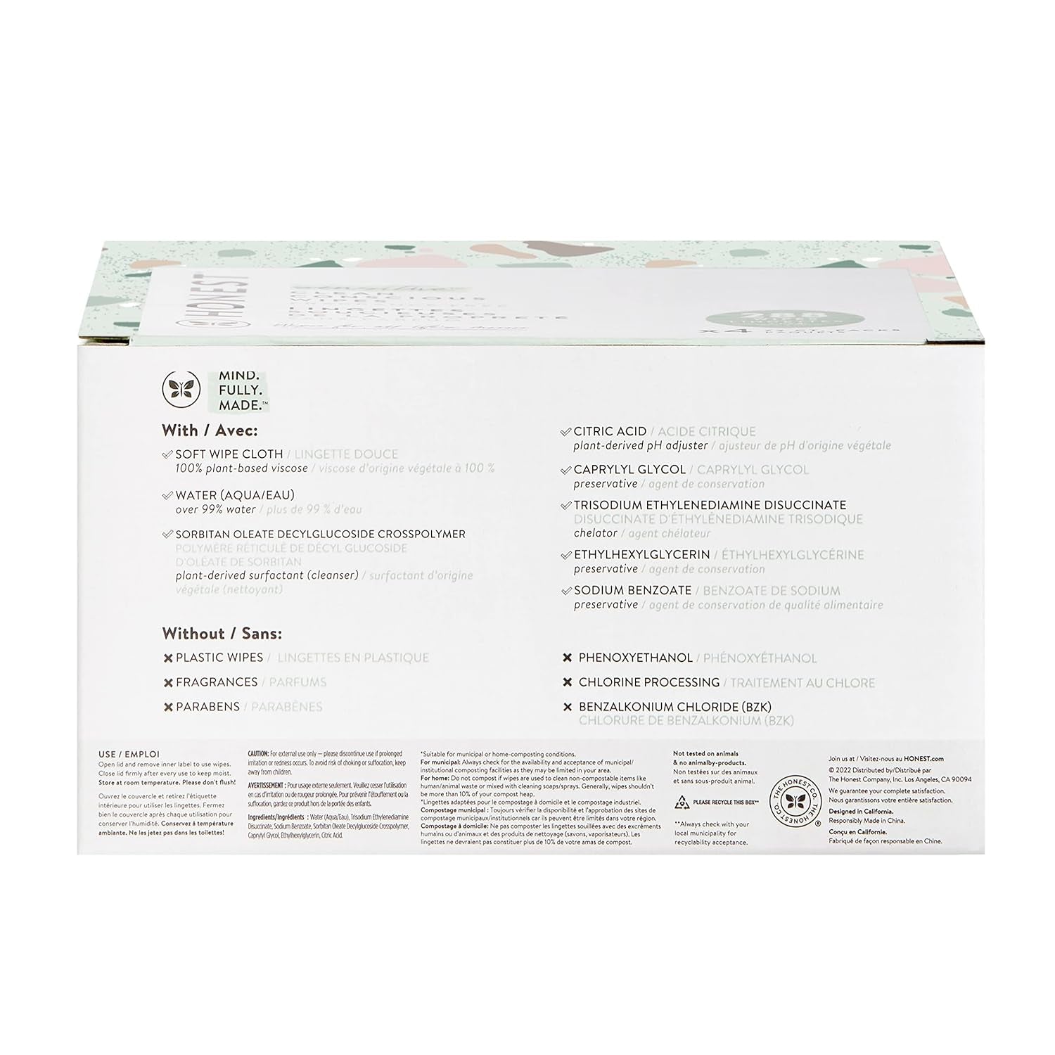 The Honest Company Hypoallergenic Multi-Use Baby Wipes for Sensitive Skin, Geo Mood, 288 Count (Pack of 3)