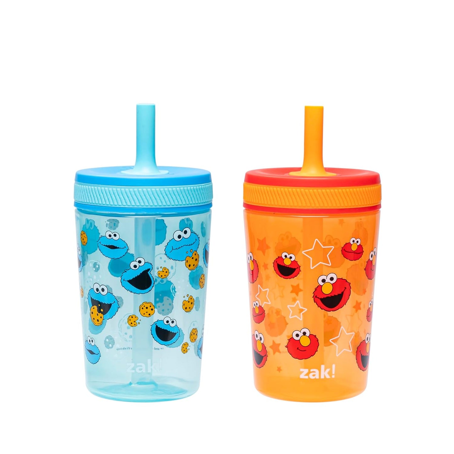 Zak Designs Disney Frozen II Movie Kelso Tumbler Set, Leak-Proof Screw-On Lid with Straw, Made of Durable Plastic and Silicone, Perfect Bundle for Kids (Frozen 2 Olaf, 15 Oz, 2Pc Set)