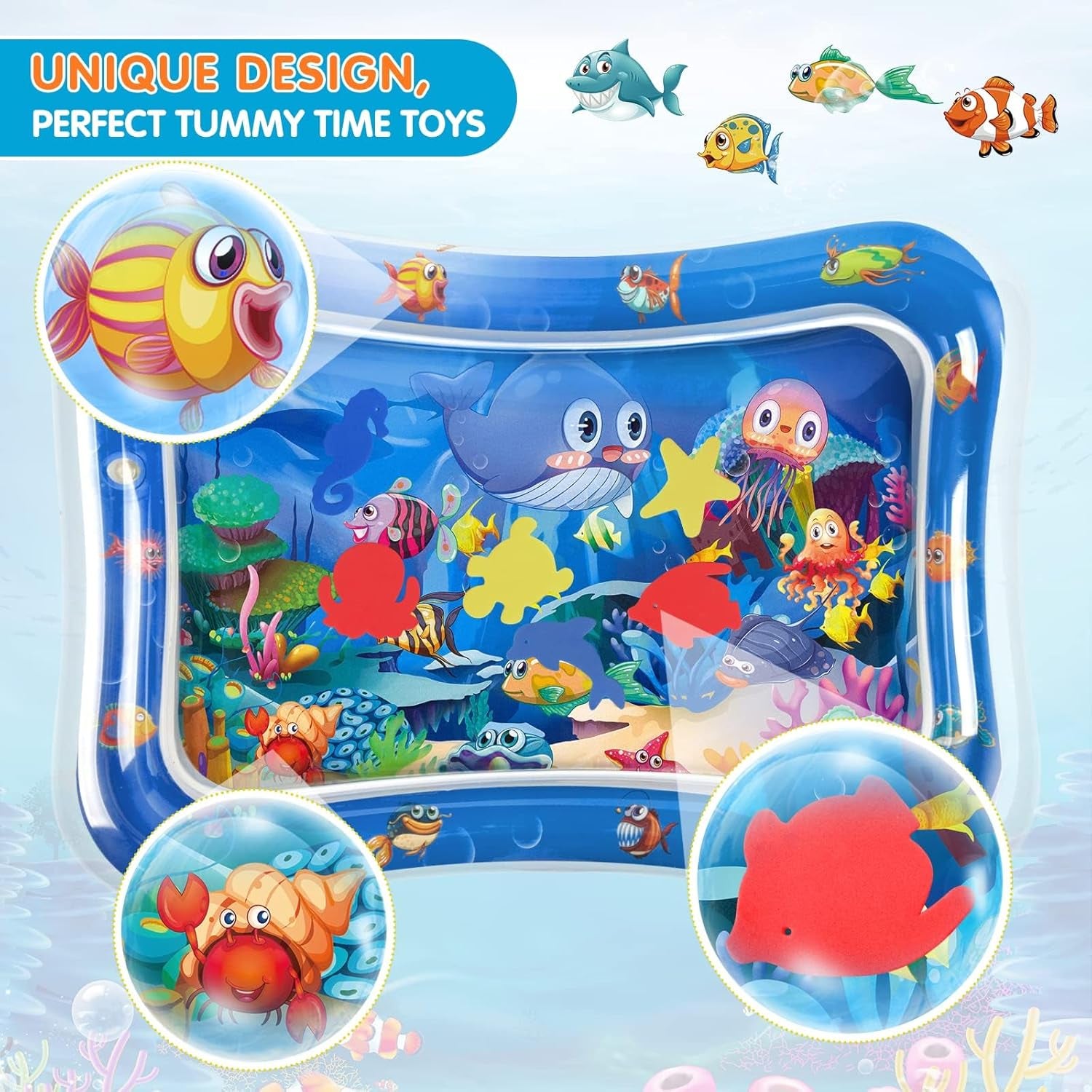Infinno Inflatable Tummy Time Mat Premium Baby Water Play Mat for Infants and Toddlers Baby Toys for 3 to 24 Months, Strengthen Your Baby'S Muscles, Portable
