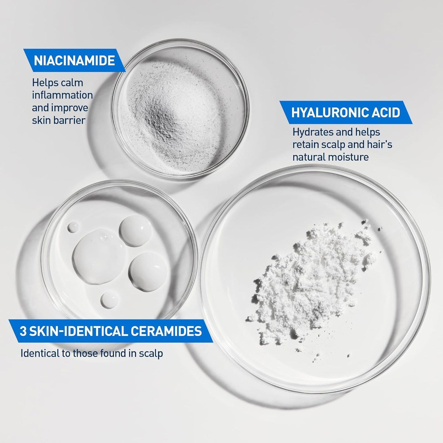 Ingredients in CeraVe Gentle Hydrating Shampoo and Conditioner Set: Niacinamide, Hyaluronic Acid, 3 Skin-Identical Ceramides.