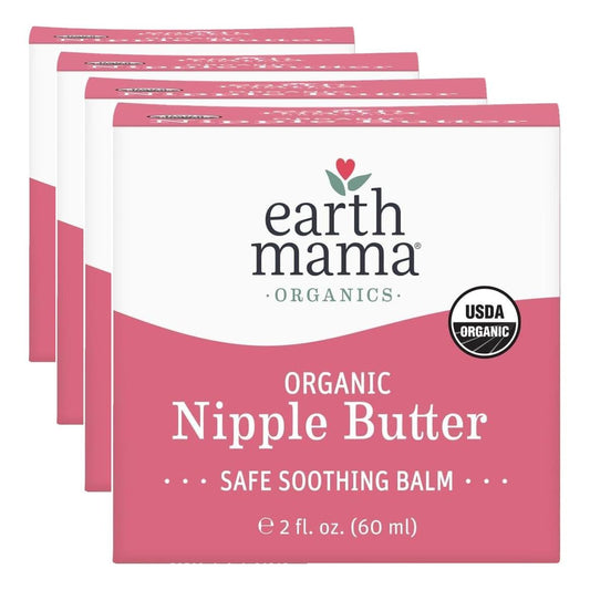 Earth Mama Organic Nipple Butter™, Nipple'S Cream Safe for Breastfeeding -Postpartum Essentials for Nursing. Non Lanolin Nipple Cream, 2-Fluid Ounce (Pack of 4)