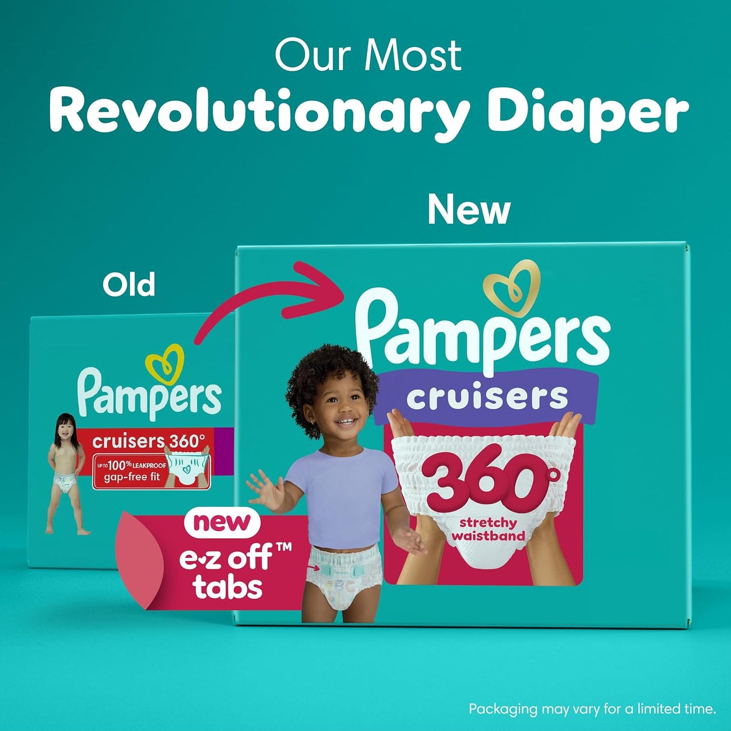 Pampers Diapers - Cruisers 360 - Size 6, 80 Count, Babyproof up to 100% Leakproof Pull-On Diaper