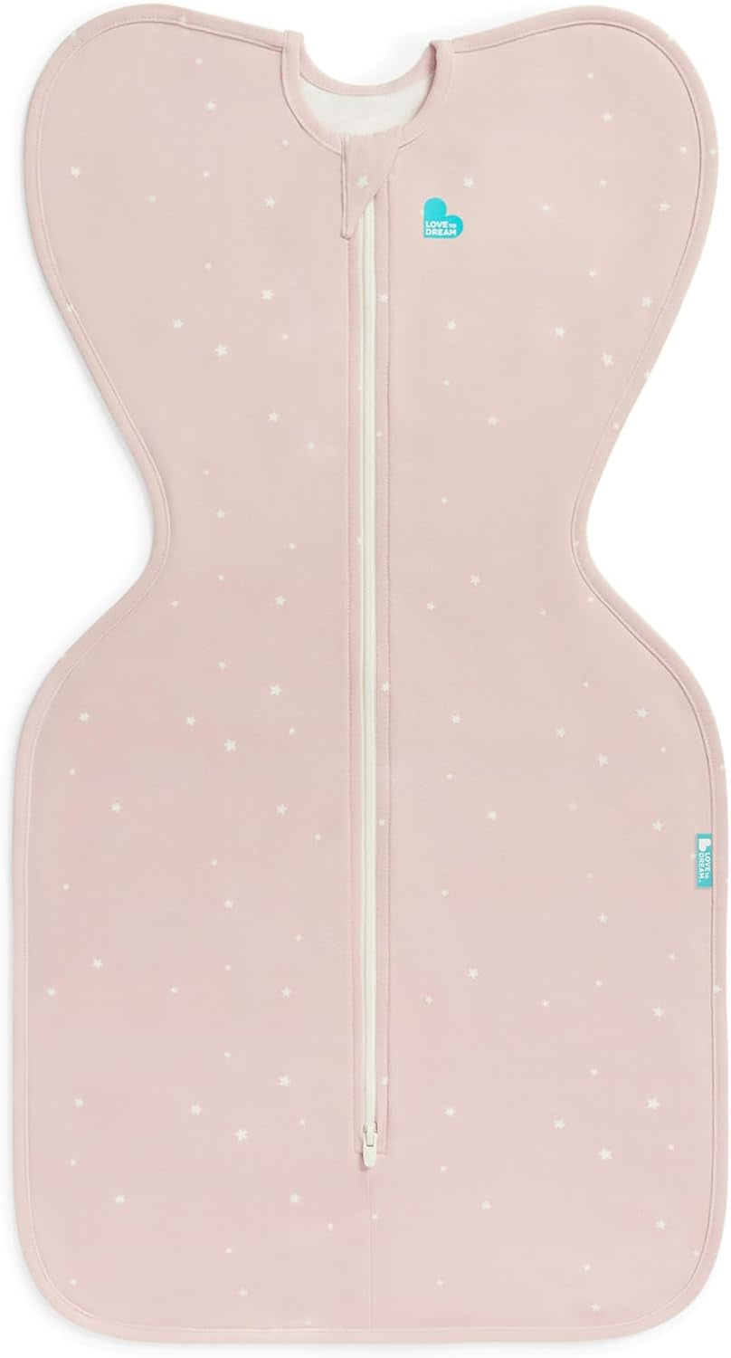 Love to Dream Swaddle UP, Baby Sleep Sack, Self-Soothing Swaddles for Newborns, Snug Fit Helps Calm Startle Reflex, New Born Essentials for Baby, 1.0 TOG, Newborn 5-8.5 Lbs, Powder Pink Twinkle