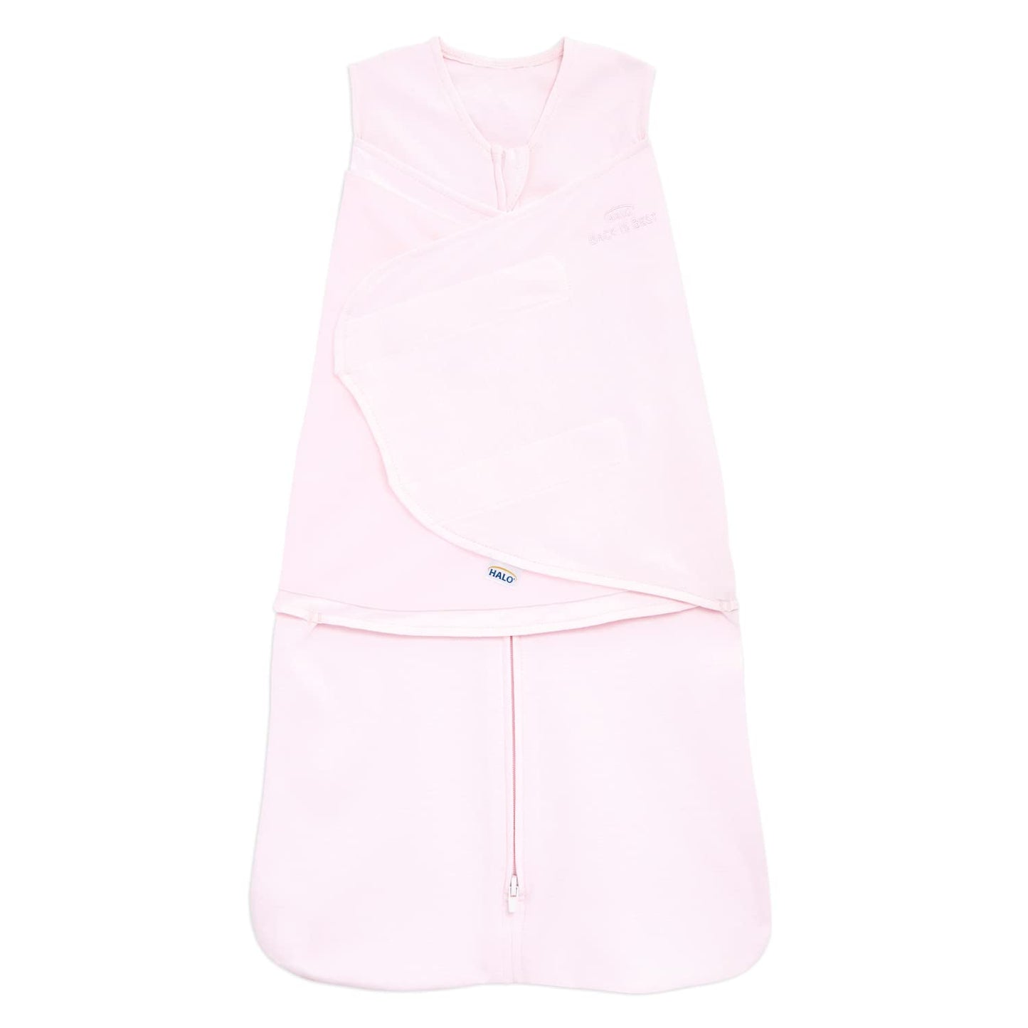 HALO 100% Cotton Sleepsack Swaddle, 3-Way Adjustable Wearable Blanket, TOG 1.5, Soft Pink, Small, 3-6 Months