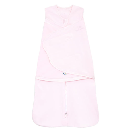 HALO 100% Cotton Sleepsack Swaddle, 3-Way Adjustable Wearable Blanket, TOG 1.5, Soft Pink, Small, 3-6 Months