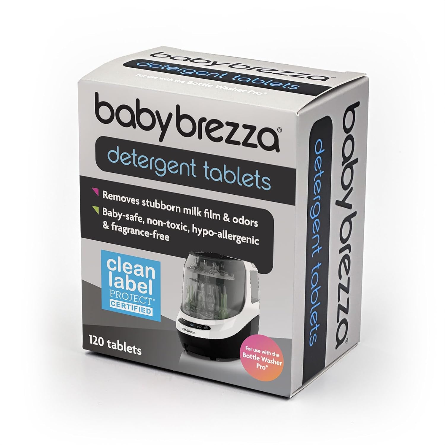 Baby Brezza Universal Detergent Soap Tablets for Bottle Washers, 120 ct - baby bottle washer detergent tablets.