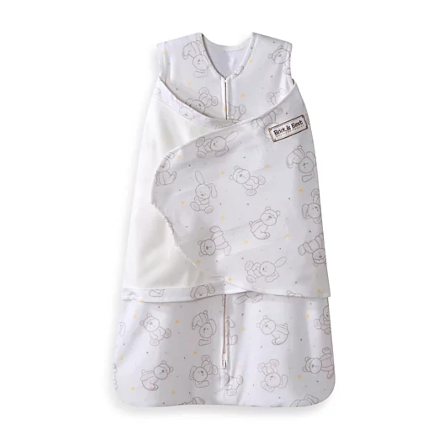 HALO 100% Cotton Sleepsack Swaddle, 3-Way Adjustable Wearable Blanket, TOG 1.5, Floppy Friends, Newborn, 0-3 Months