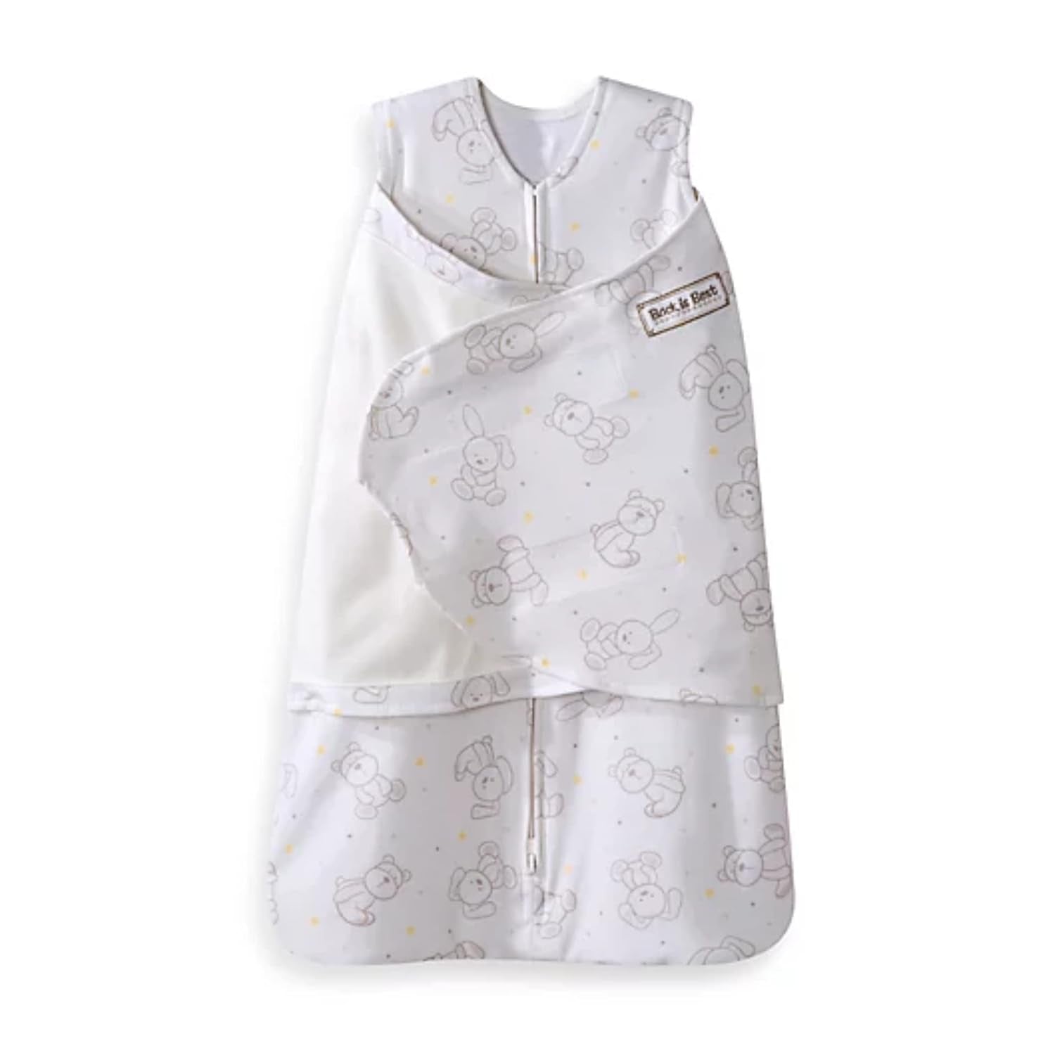 HALO 100% Cotton Sleepsack Swaddle, 3-Way Adjustable Wearable Blanket, TOG 1.5, Floppy Friends, Newborn, 0-3 Months
