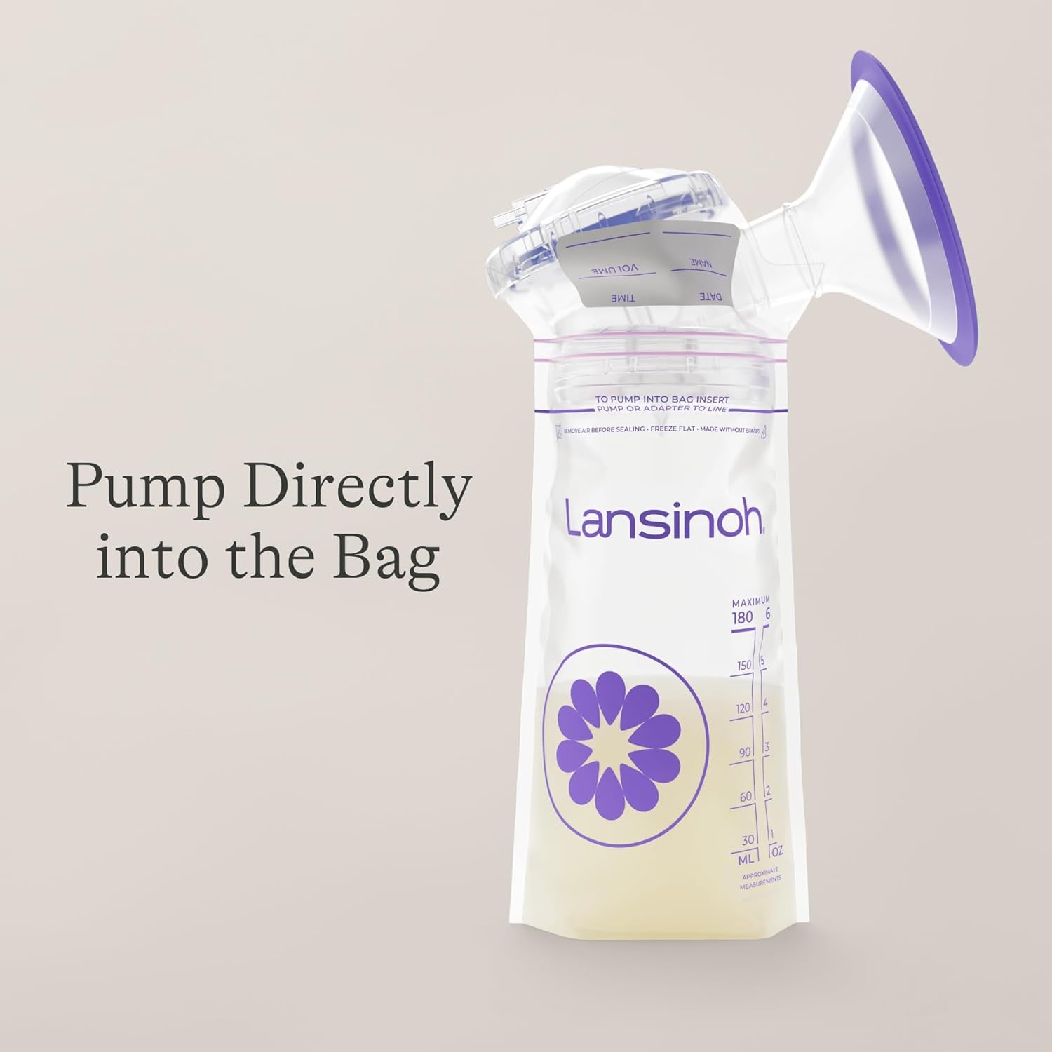 Lansinoh Breastmilk Storage Bags, 50 Count, Baby Essentials, Fast Freeze & Thaw Breast Milk Bags for Baby Bottle Feeding, Strength & Stretch, 6 Ounce