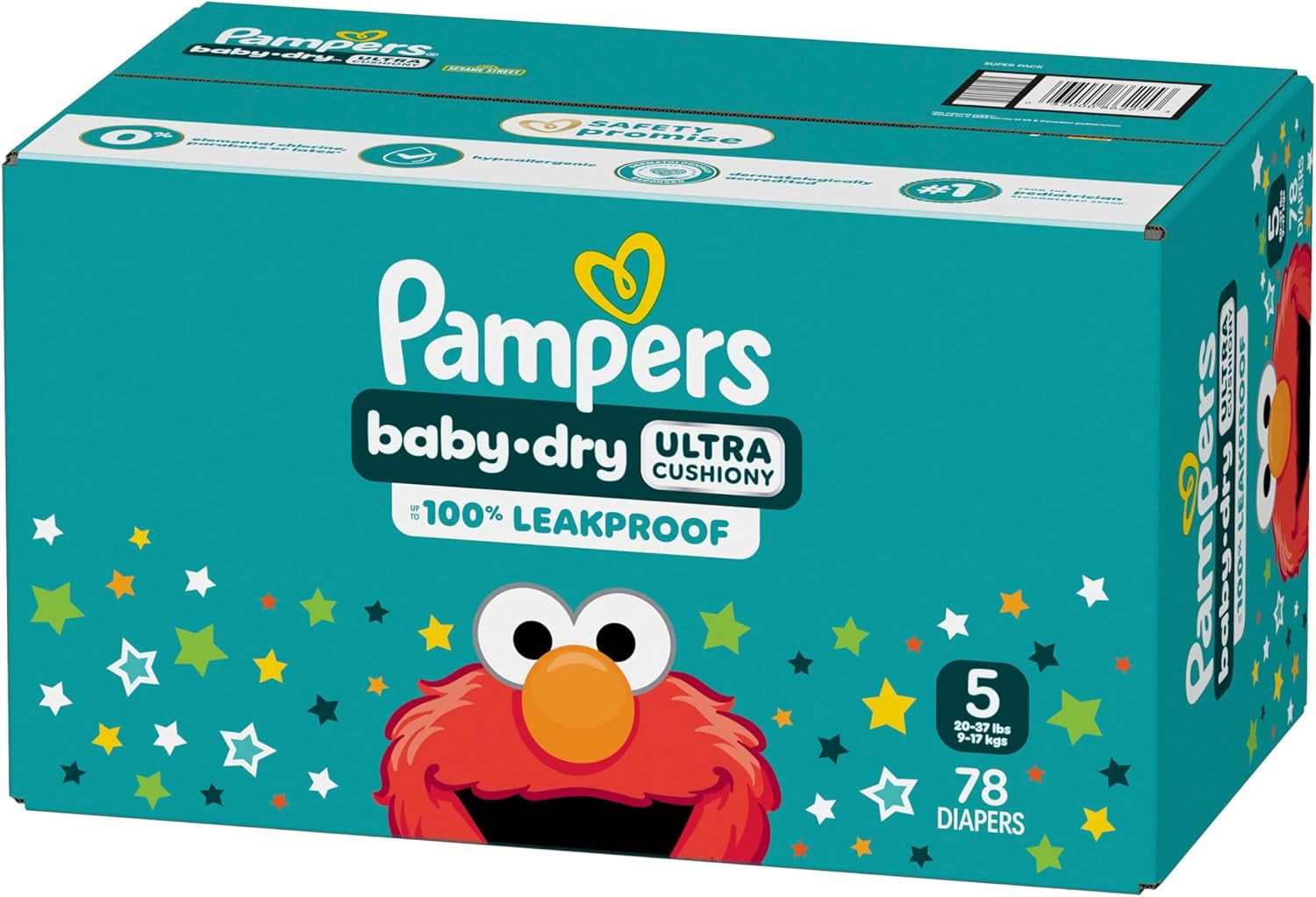 Pampers Diapers - Baby Dry - Size 5, 78 Count, Absorbent Disposable Infant Diaper (Packaging May Vary)