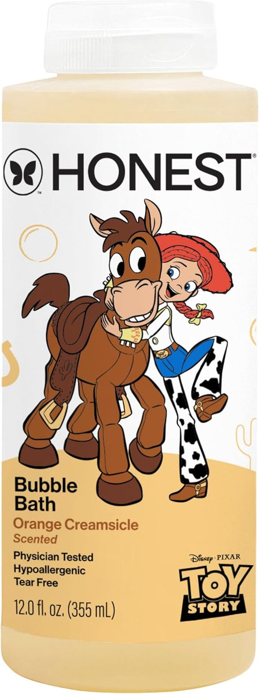The Honest Company Foaming Bubble Bath, Gentle on Skin, Dermatologist Tested, Tear Free, Hypoallergenic, Disney and Pixar'S Toy Story, Orange Creamsicle