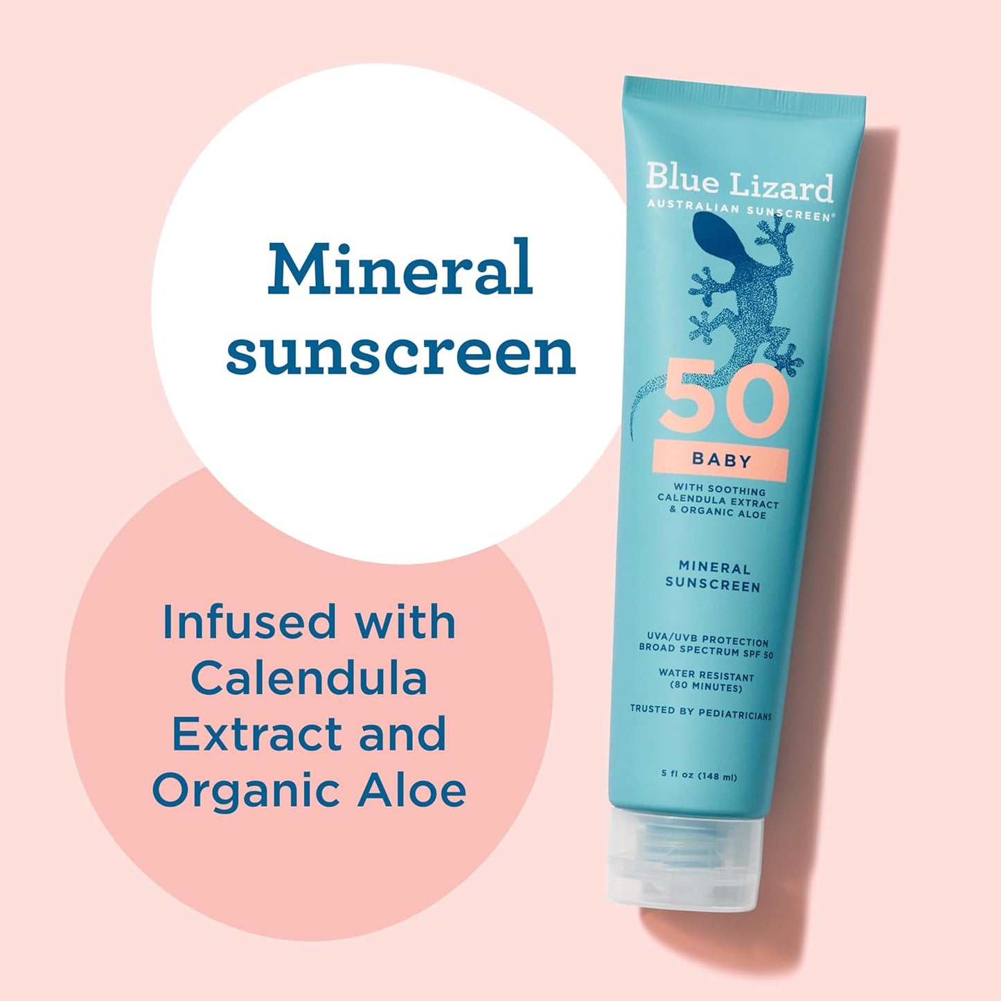 Blue Lizard BABY Mineral Sunscreen Stick with Zinc Oxide, SPF 50+, Water Resistant, UVA/UVB Protection - Easy to Apply, Fragrance Free, .5 Oz