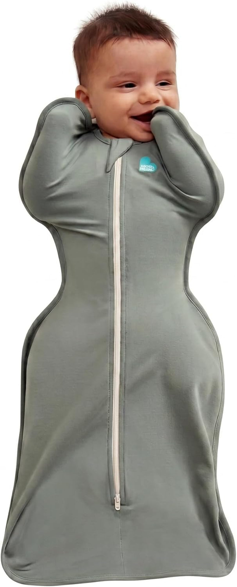 Love to Dream Swaddle up Bamboo, Arms up Position, Soft and Luxurious 100% Viscose from Bamboo - Wearable Blanket - 1.0 TOG - (20-24°C) Ideal for Moderate Temps, Medium 13-19Lbs, Deep Olive