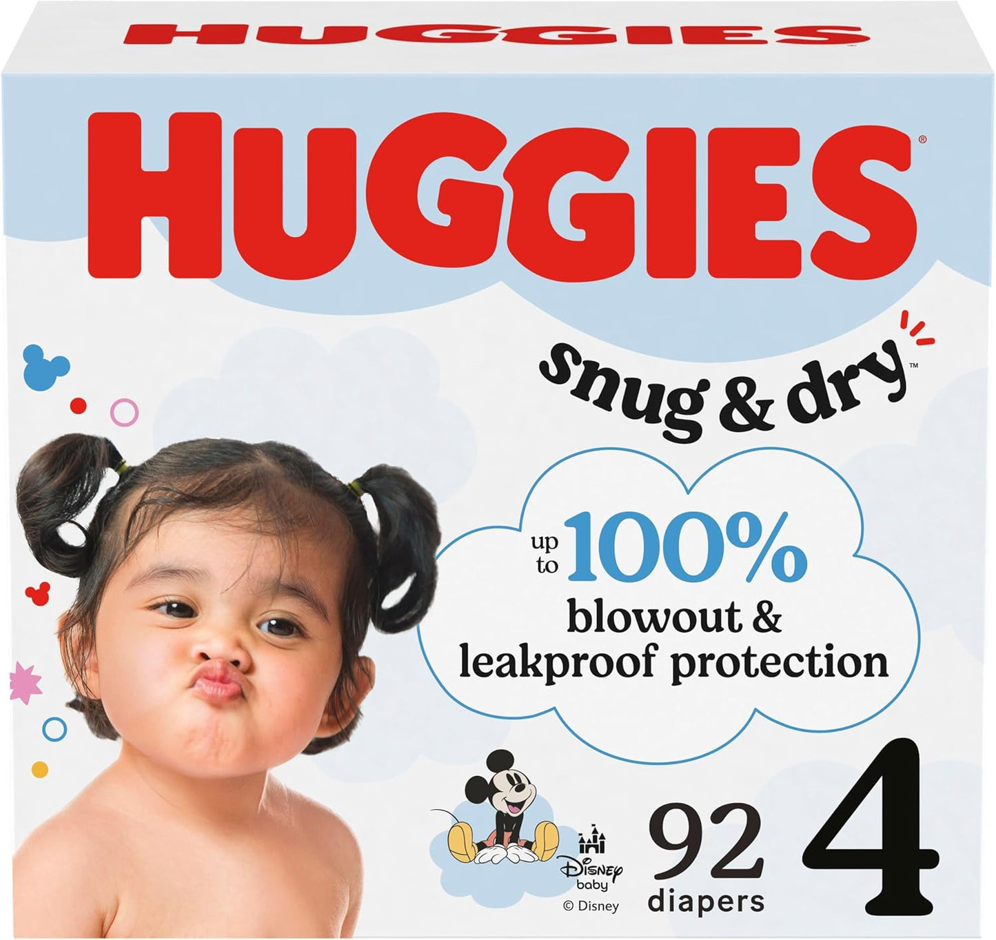 Huggies Size 4 Diapers, Snug & Dry Baby Diapers, Size 4 (22-37 Lbs), 186 Count (6 Packs of 31), Packaging May Vary