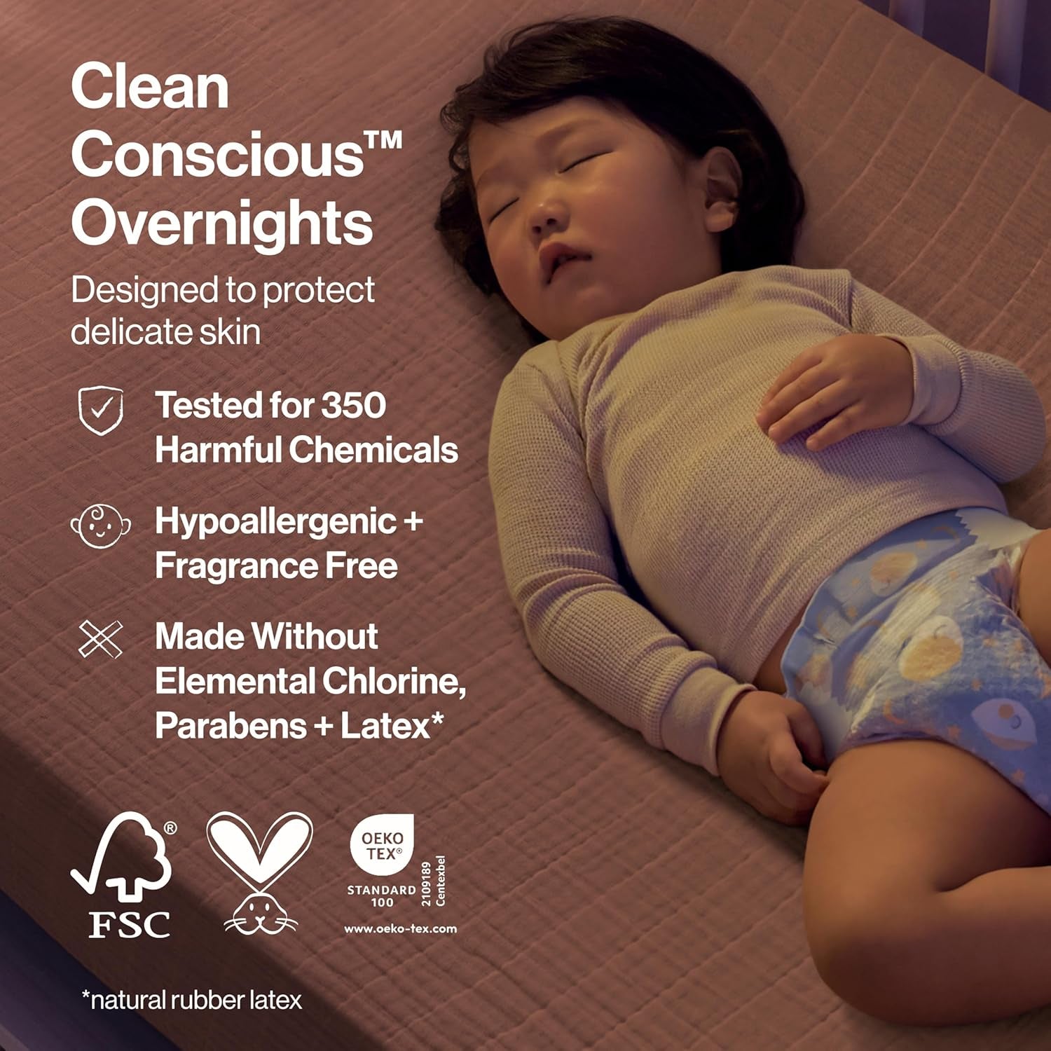 The Honest Company Comfort Dry Overnight Diapers, up to 12 Hours Protection, Hypoallergenic, Fragrance-Free, Cozy Cloud + Star Signs, Club Box Size 6 (35+ Lbs), 34 Count