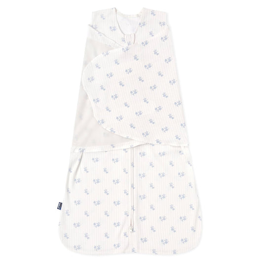 HALO 100% Cotton Sleepsack Swaddle, 3-Way Adjustable Wearable Blanket, TOG 1.5, Floral Vintage Stripe, Small, 3-6 Months