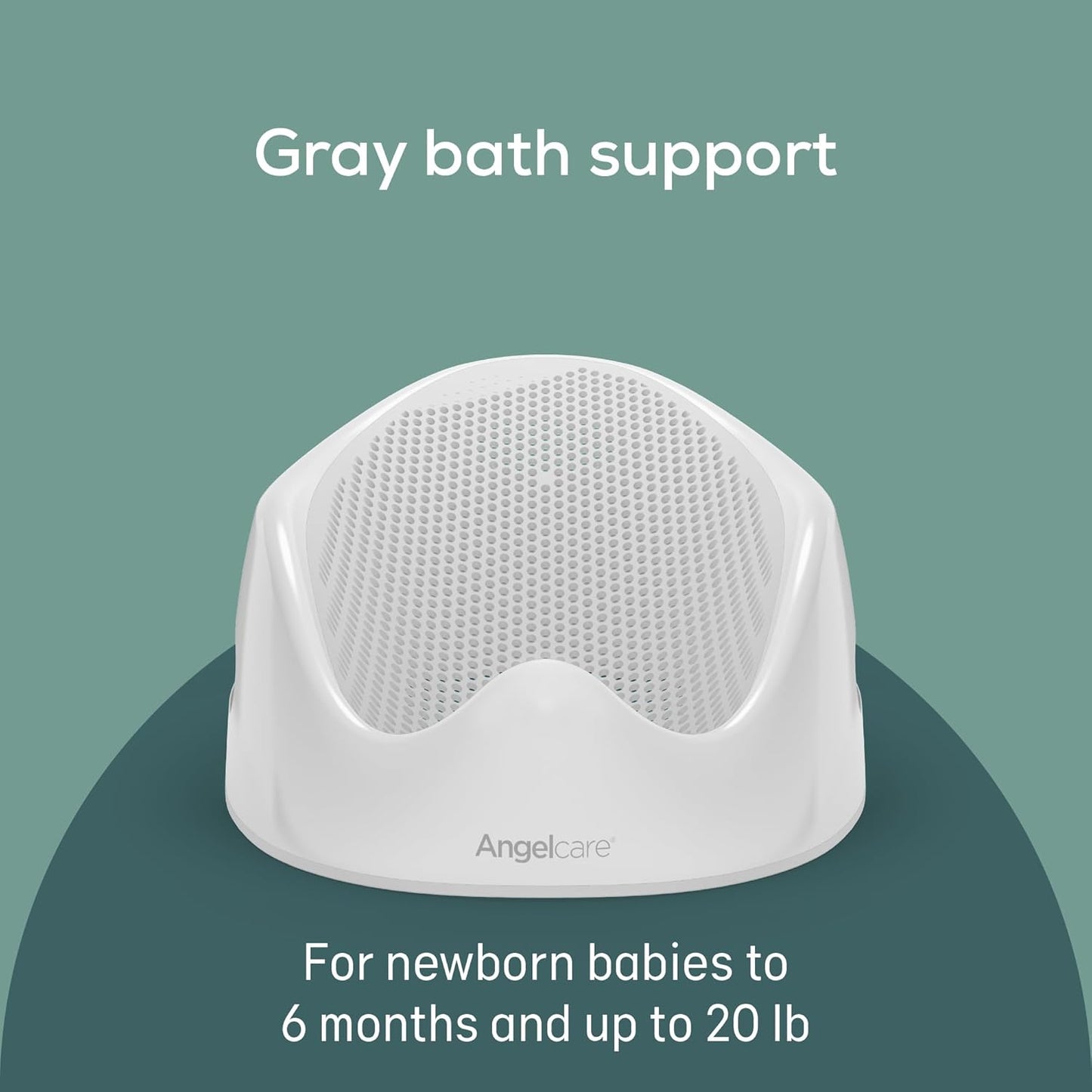 Angelcare Baby Bath Support (Gray) | Ideal for Babies Less than 6 Months Old