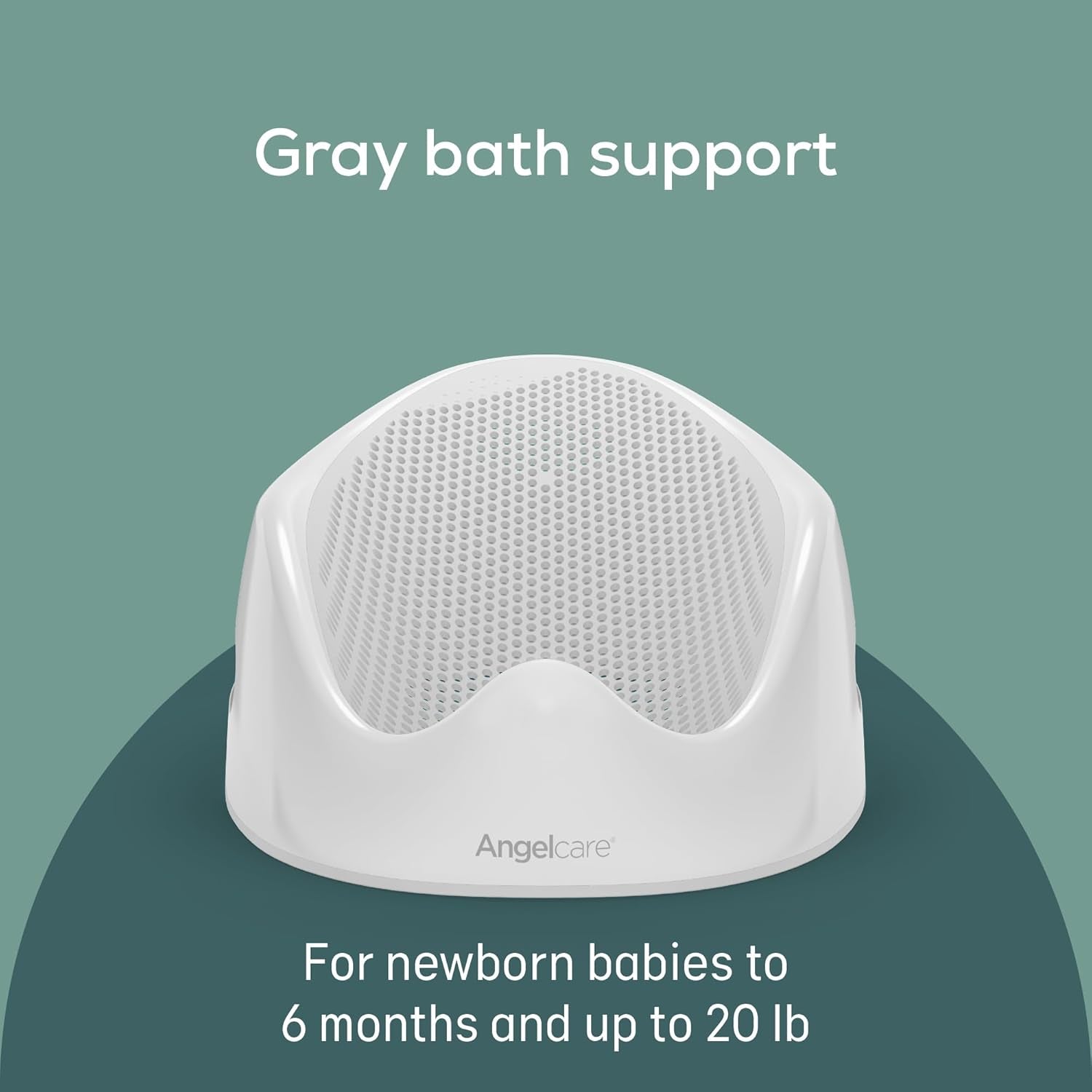 Angelcare Baby Bath Support (Gray) | Ideal for Babies Less than 6 Months Old