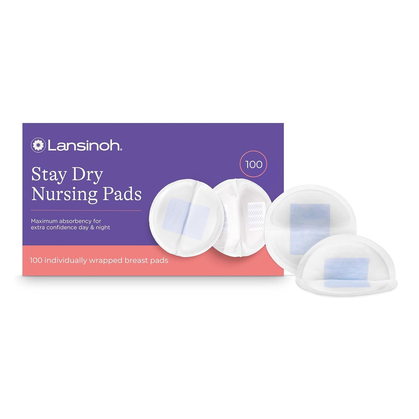 Lansinoh Stay Dry Disposable Nursing Pads, Soft and Super Absorbent Breast Pads, Breastfeeding Essentials for Moms, 36 Count