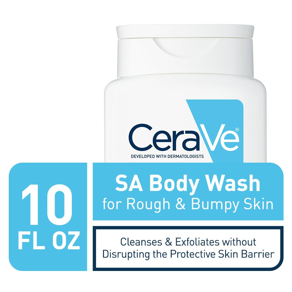 CeraVe SA Body Wash for Rough & Bumpy Skin 10oz, salicylic acid body wash for rough bumpy skin.