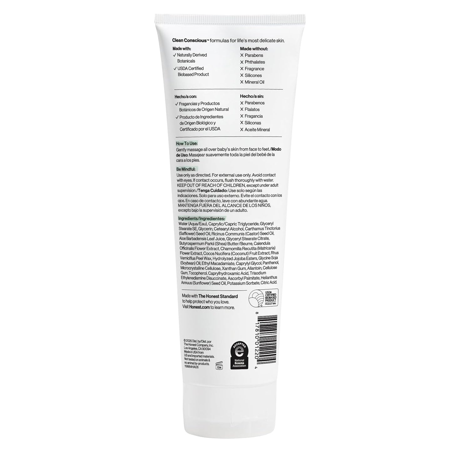 The Honest Company Hydrating Face and Body Lotion, Fast Absorbing, Naturally Derived, Hypoallergenic, Fragrance-Free, Sensitive, 8.5 Fl Oz