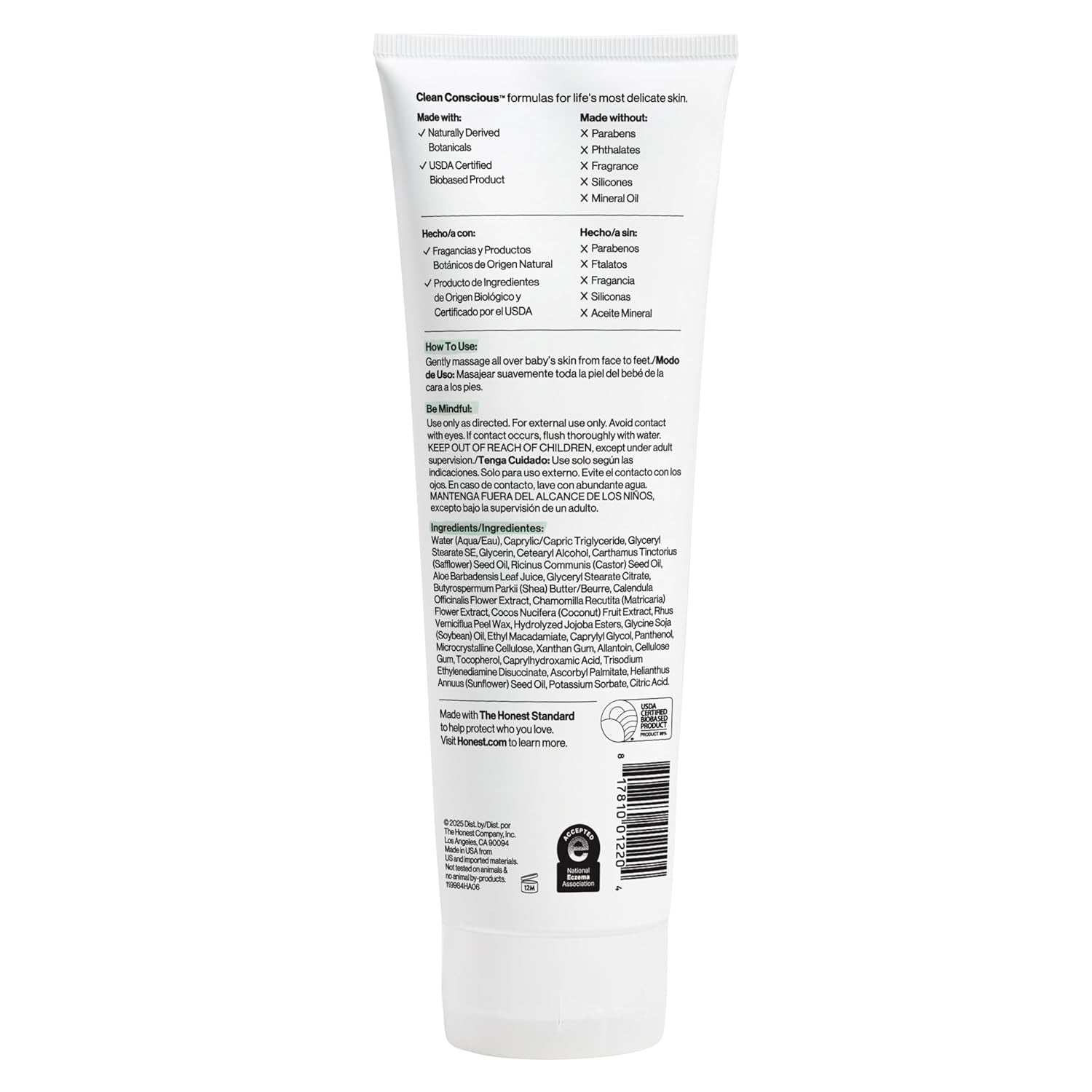 The Honest Company Hydrating Face and Body Lotion, Fast Absorbing, Naturally Derived, Hypoallergenic, Fragrance-Free, Sensitive, 8.5 Fl Oz