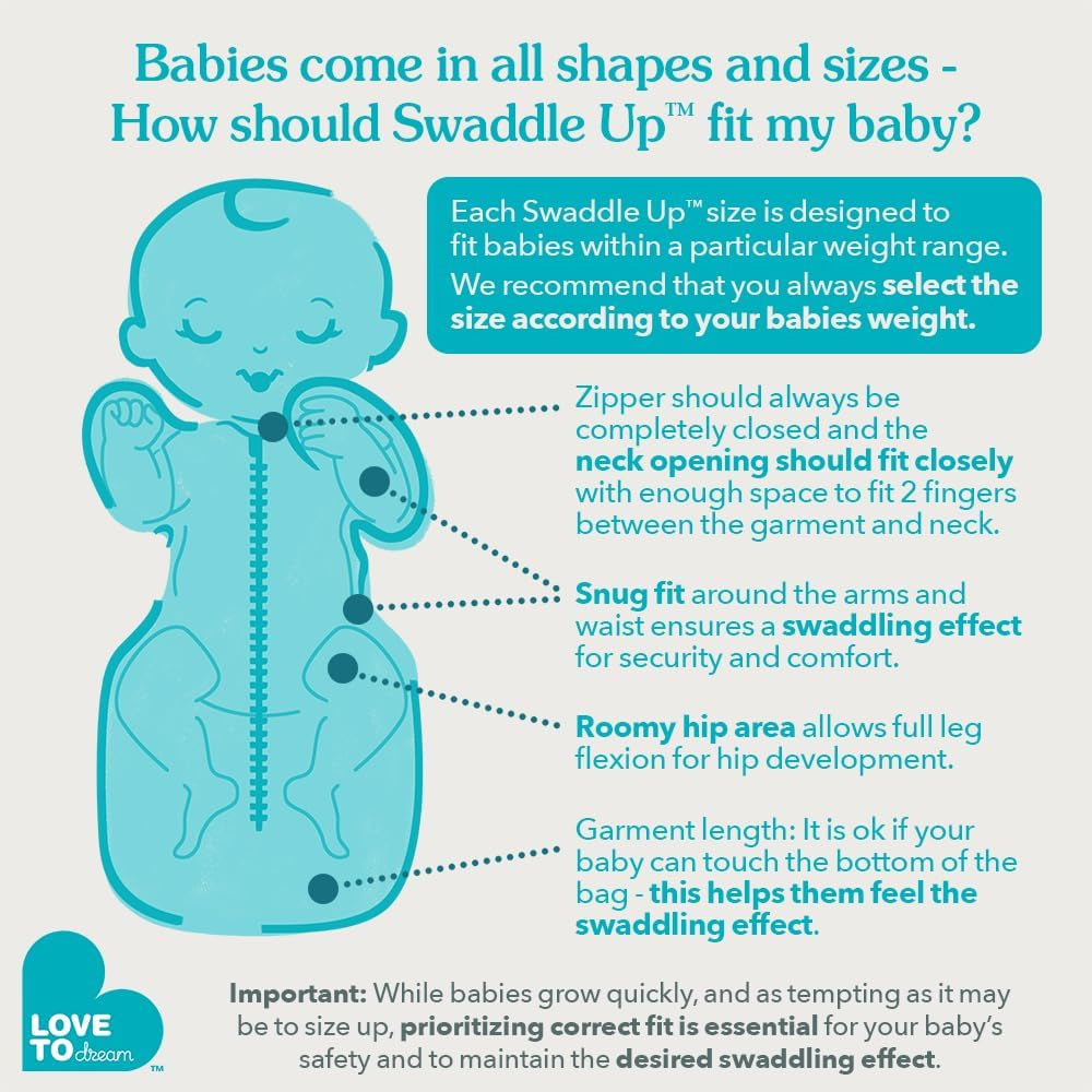 Love to Dream Swaddle UP, Baby Sleep Sack, Self-Soothing Swaddles for Newborns, Improves Sleep, Snug Fit Helps Calm Startle Reflex, New Born Essentials for Baby,1.0 TOG, 5-8.5 Lbs, Vacation Days