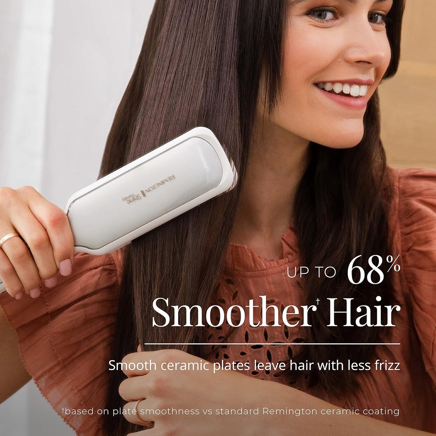Shine Therapy 2 Inch Hair Straightener, Flat Iron Infused with Argan Oil & Keratin, Professional Ceramic Flat Iron for Less Frizz, Shiny & Smooth Hot Styling Tools