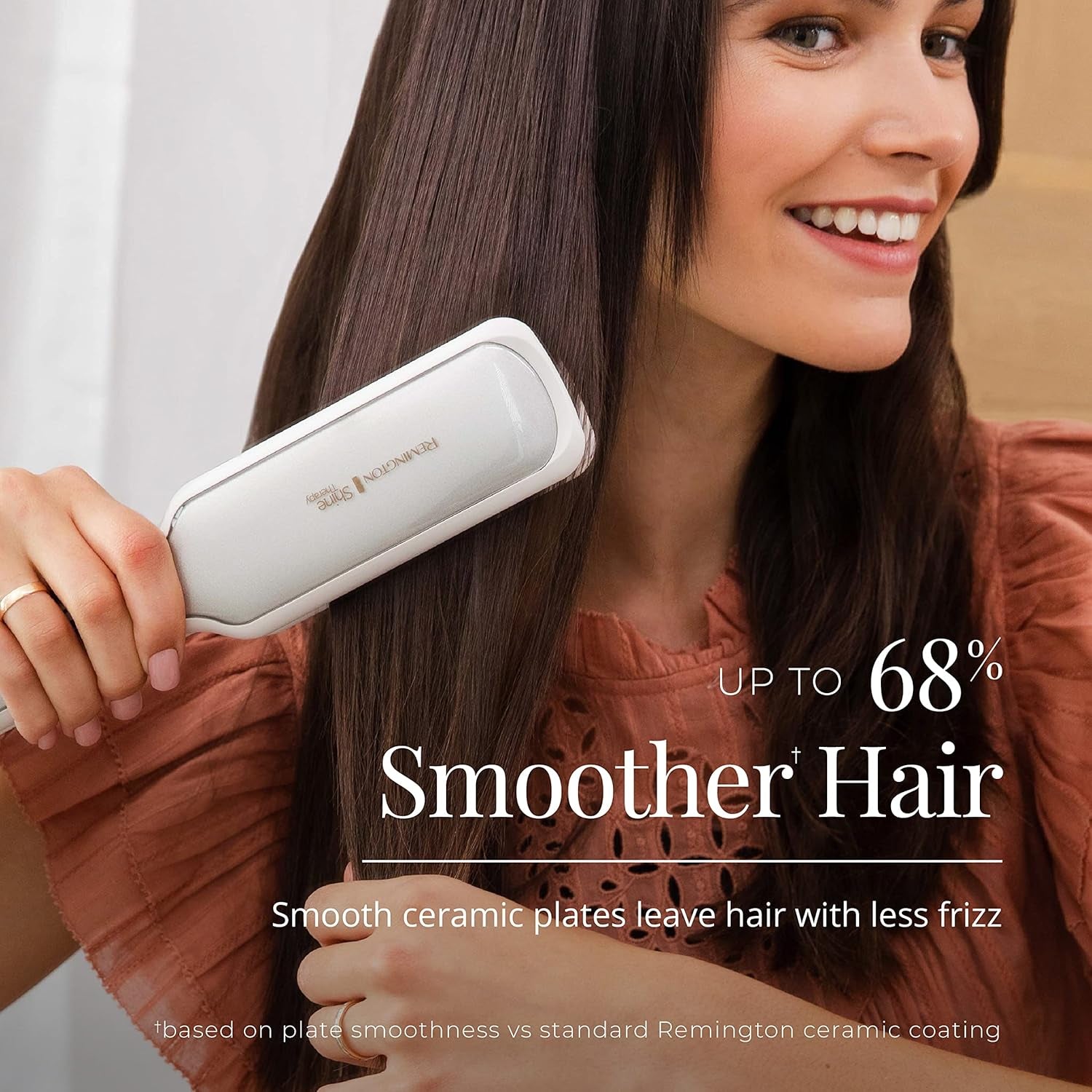 Shine Therapy 2 Inch Hair Straightener, Flat Iron Infused with Argan Oil & Keratin, Professional Ceramic Flat Iron for Less Frizz, Shiny & Smooth Hot Styling Tools