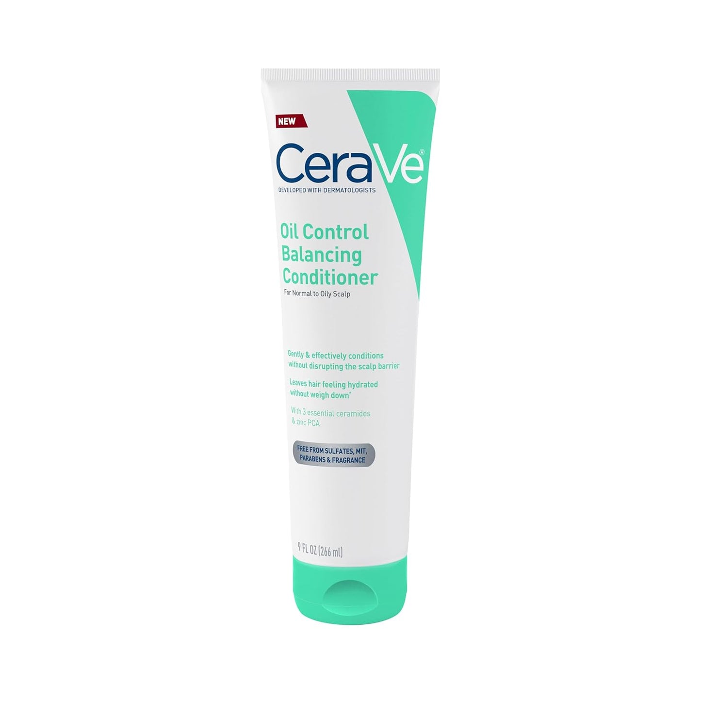 CeraVe Oil Control Balancing Conditioner for healthy hydration and oil control hair conditioner, 9 fl oz tube.